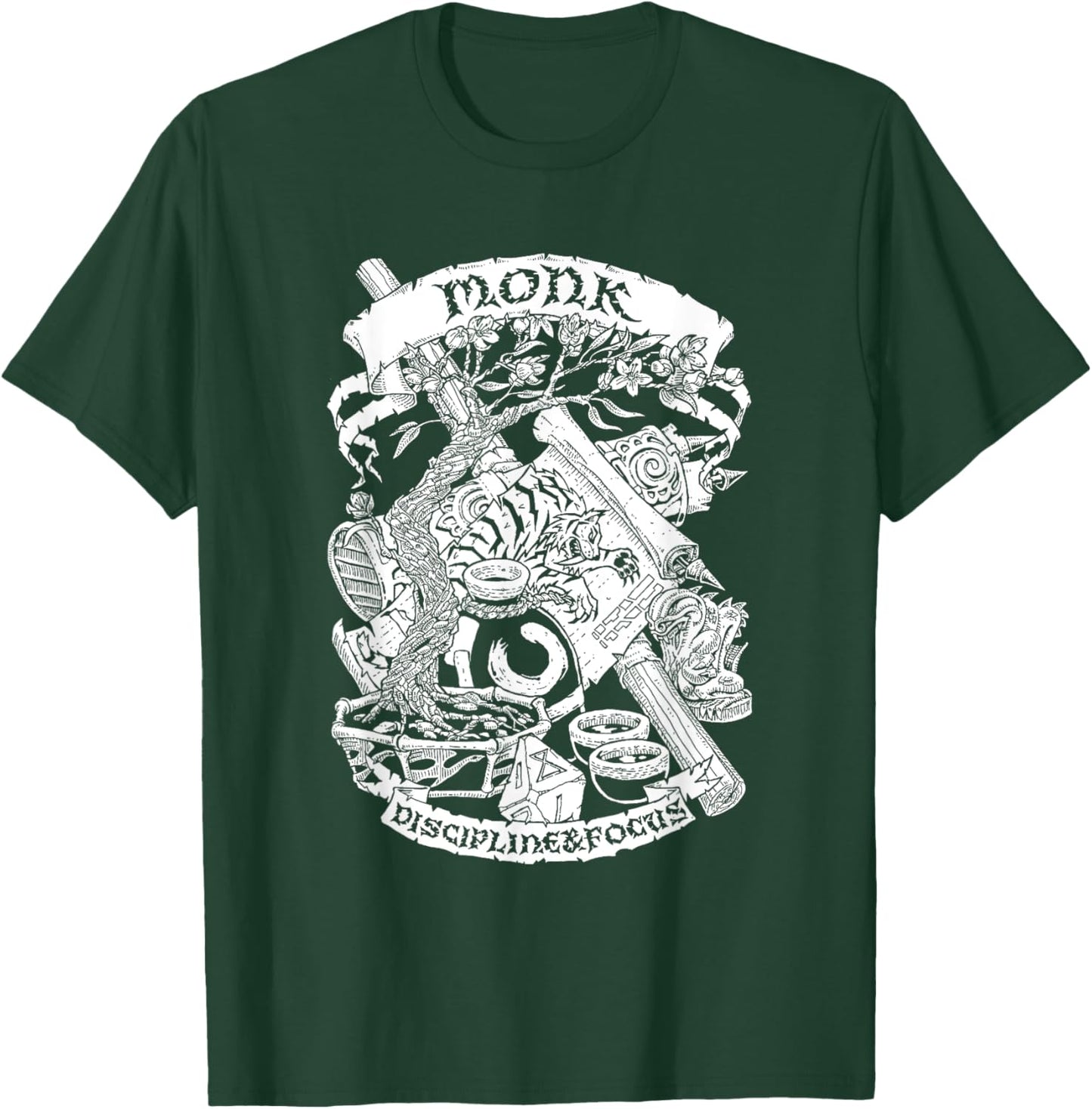 Fantasy Role-Playing Game (RPG) Monk T-Shirt - T-Shirt | Forest