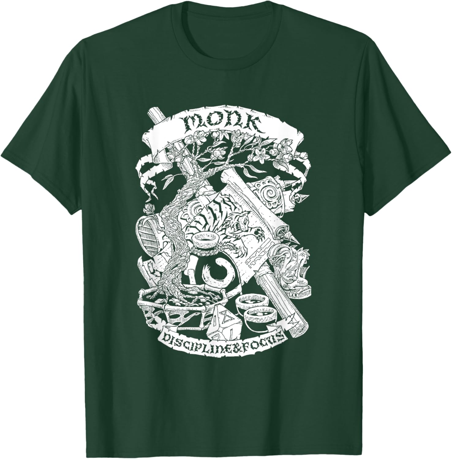 Fantasy Role-Playing Game (RPG) Monk T-Shirt - T-Shirt | Forest