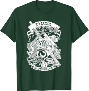 Fantasy Role-Playing Game (RPG) Monk T-Shirt - T-Shirt | Forest
