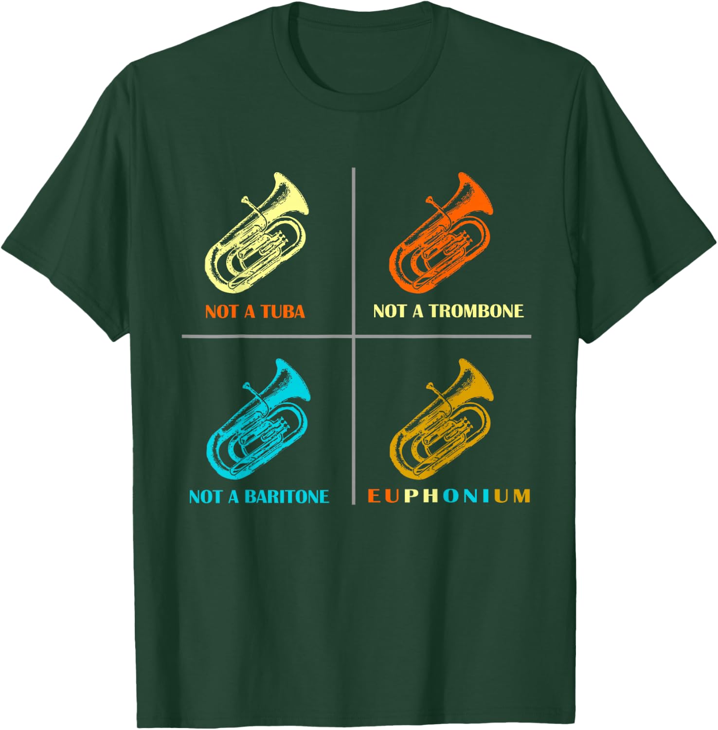 Vintage Euphonium Player brass Orchestra T-Shirt - T-Shirt | Forest