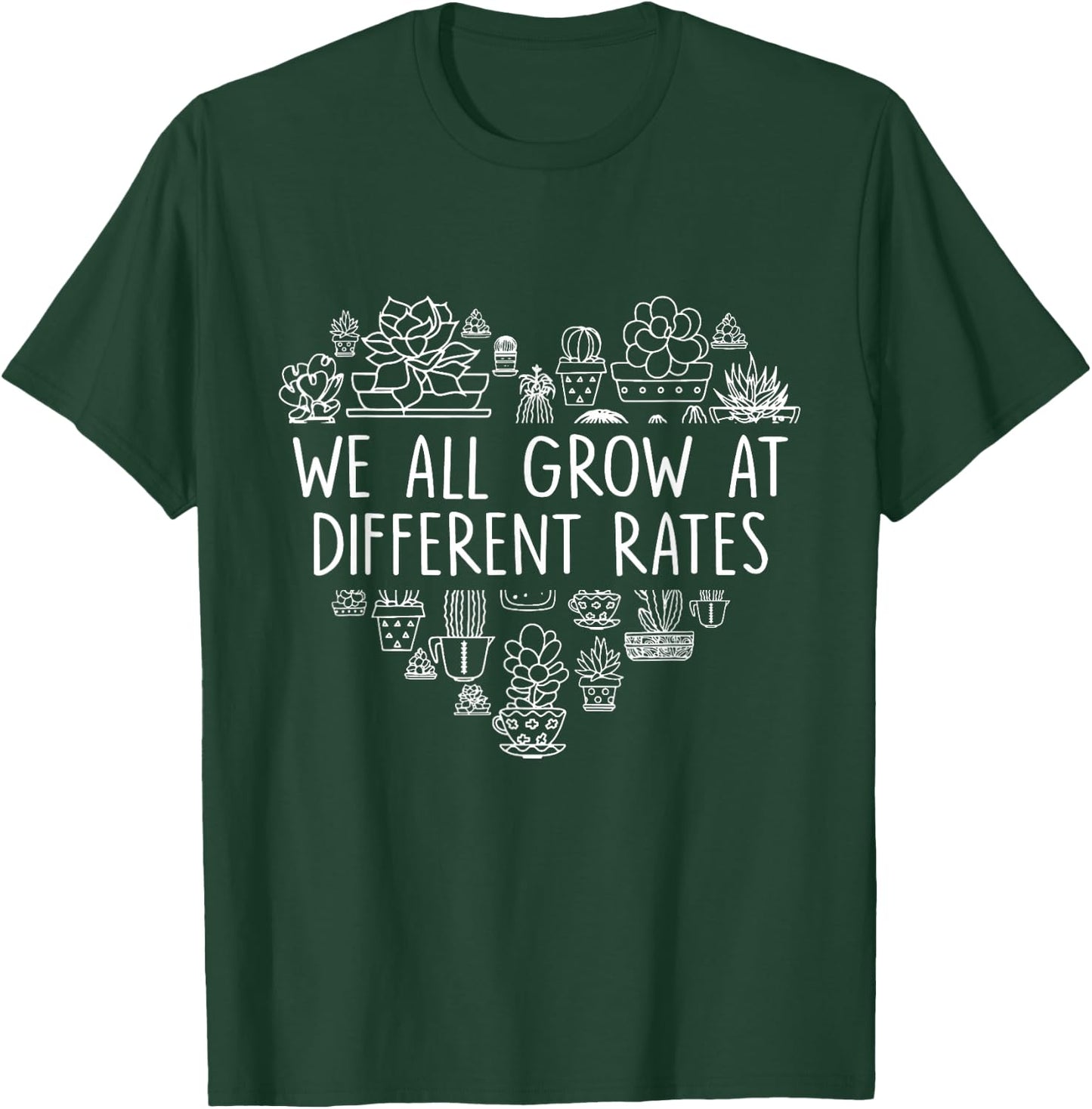 We All Grow At Different Rates SPED Teacher T-Shirt - T-Shirt | Forest