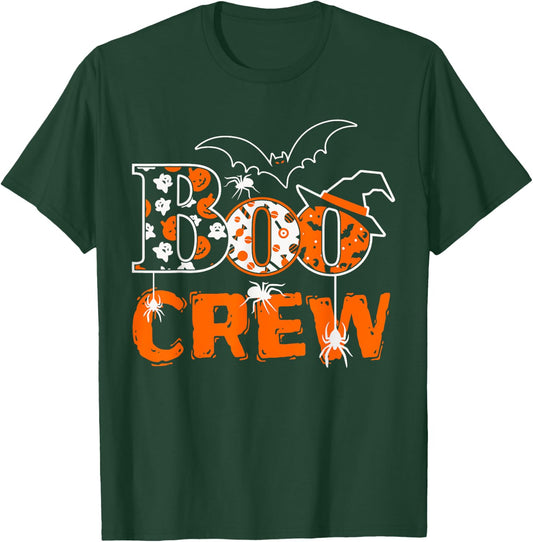 Halloween The Boo Crew - Spooky Spiders and Bats Fun Family T-Shirt - T-Shirt | Forest