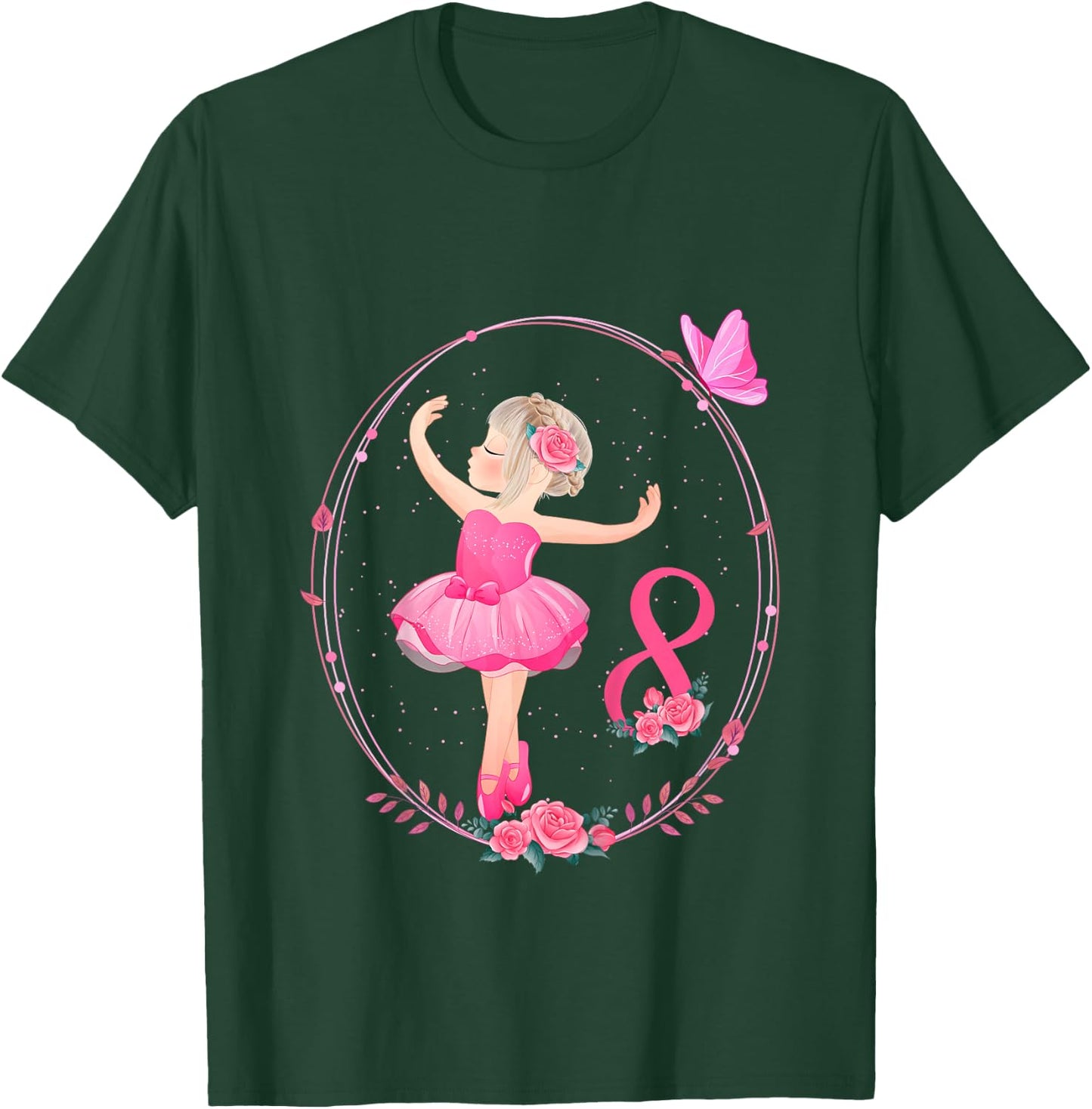 8th Birthday Ballerina in Tutu Girl Ballet 8 Years T-Shirt - T-Shirt | Forest