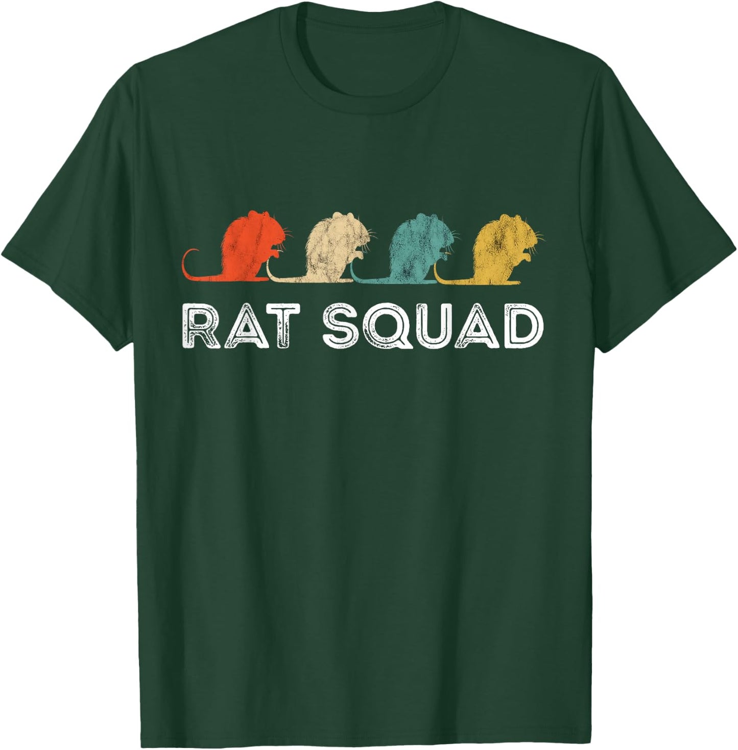 Rat Squad Retro Vintage Rat Owner Rodent Mouse Rat Lover T-Shirt - T-Shirt | Forest