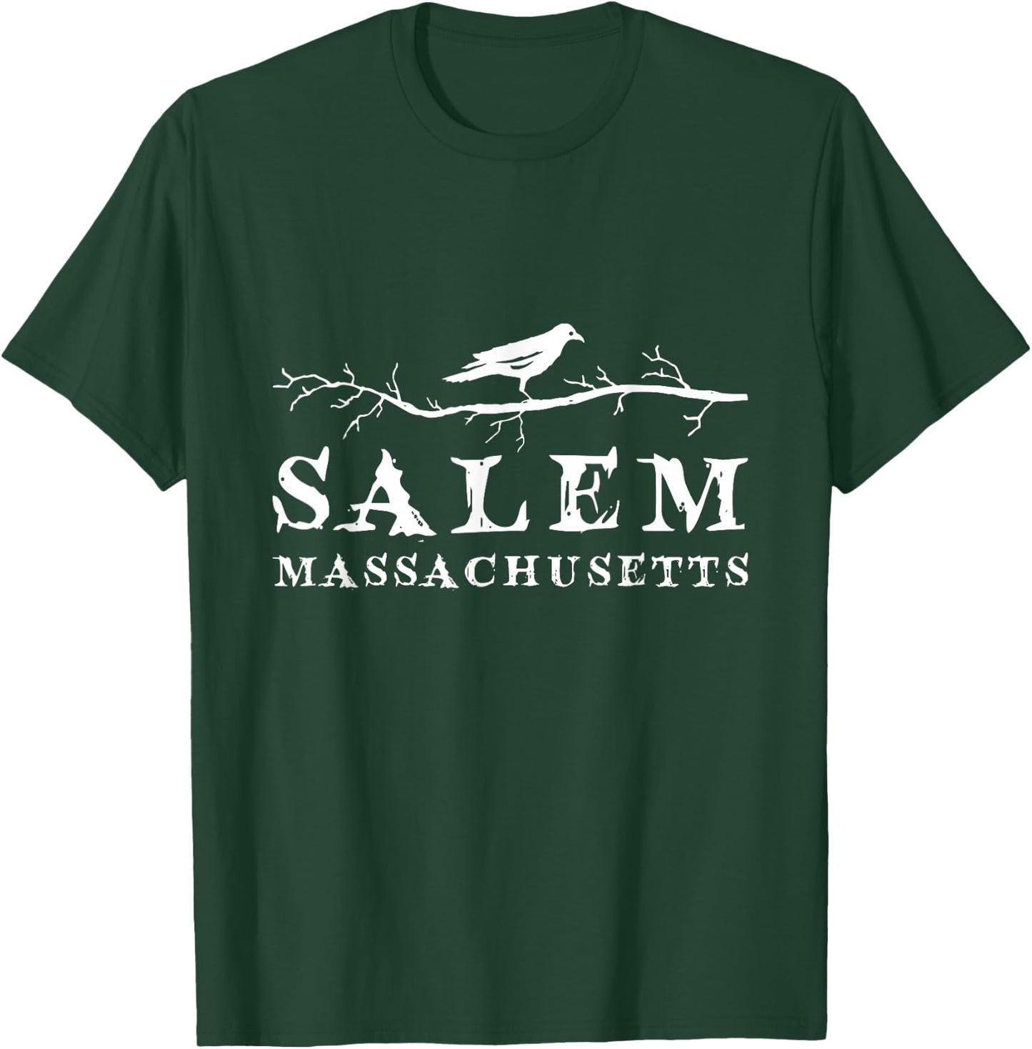 A Crow On Tree Branch Vintage Salem Massachusetts Souvenir T-Shirt - T-Shirt | Forest