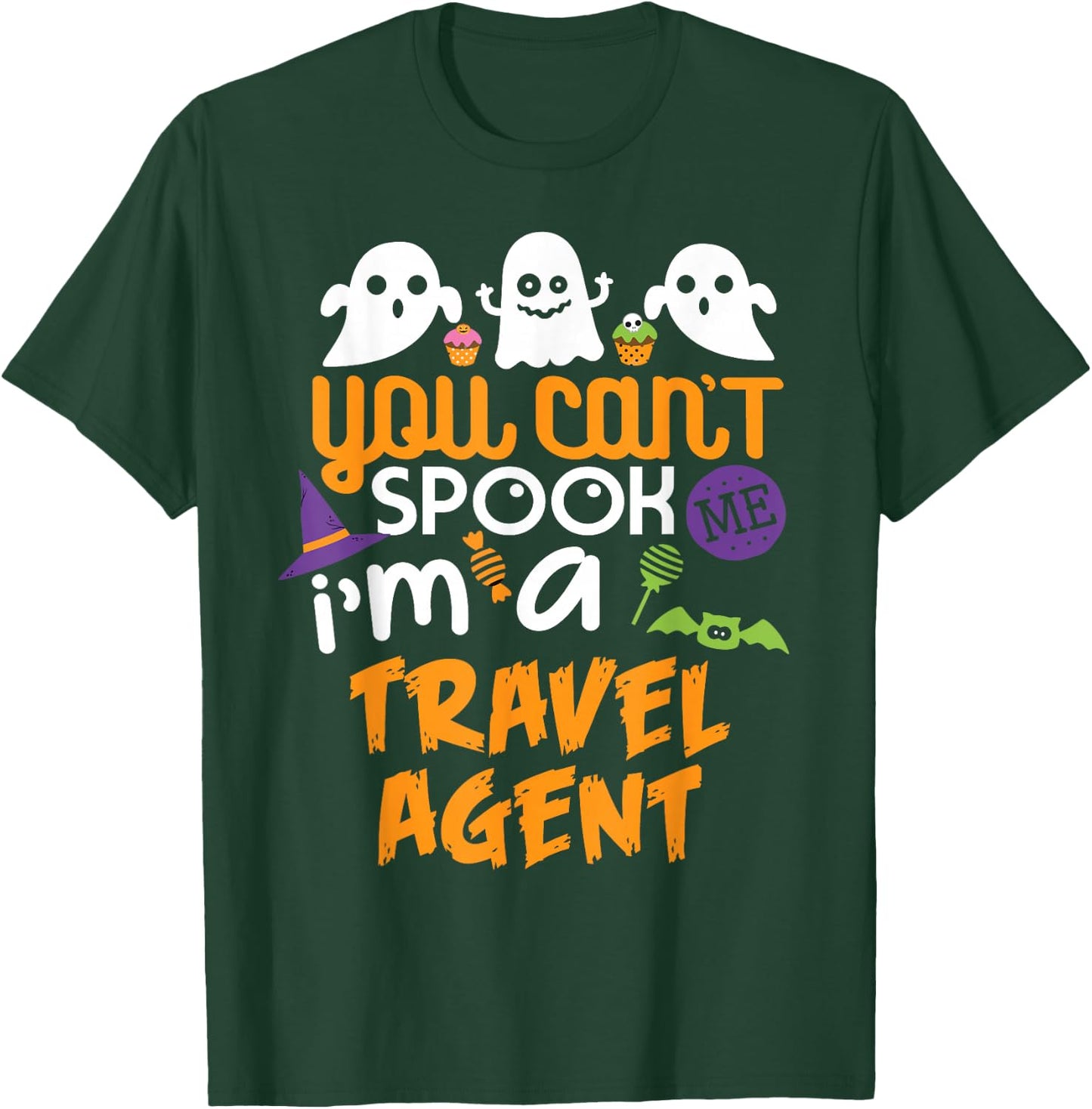 Travel Agent Halloween Shirt Costume Party Can't Spook Me T-Shirt - T-Shirt | Forest