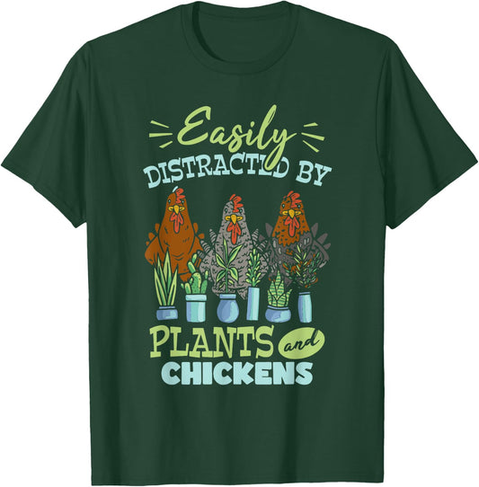 Cute Farming Gardening Plants Plant Garden Chicken T-Shirt - T-Shirt | Forest