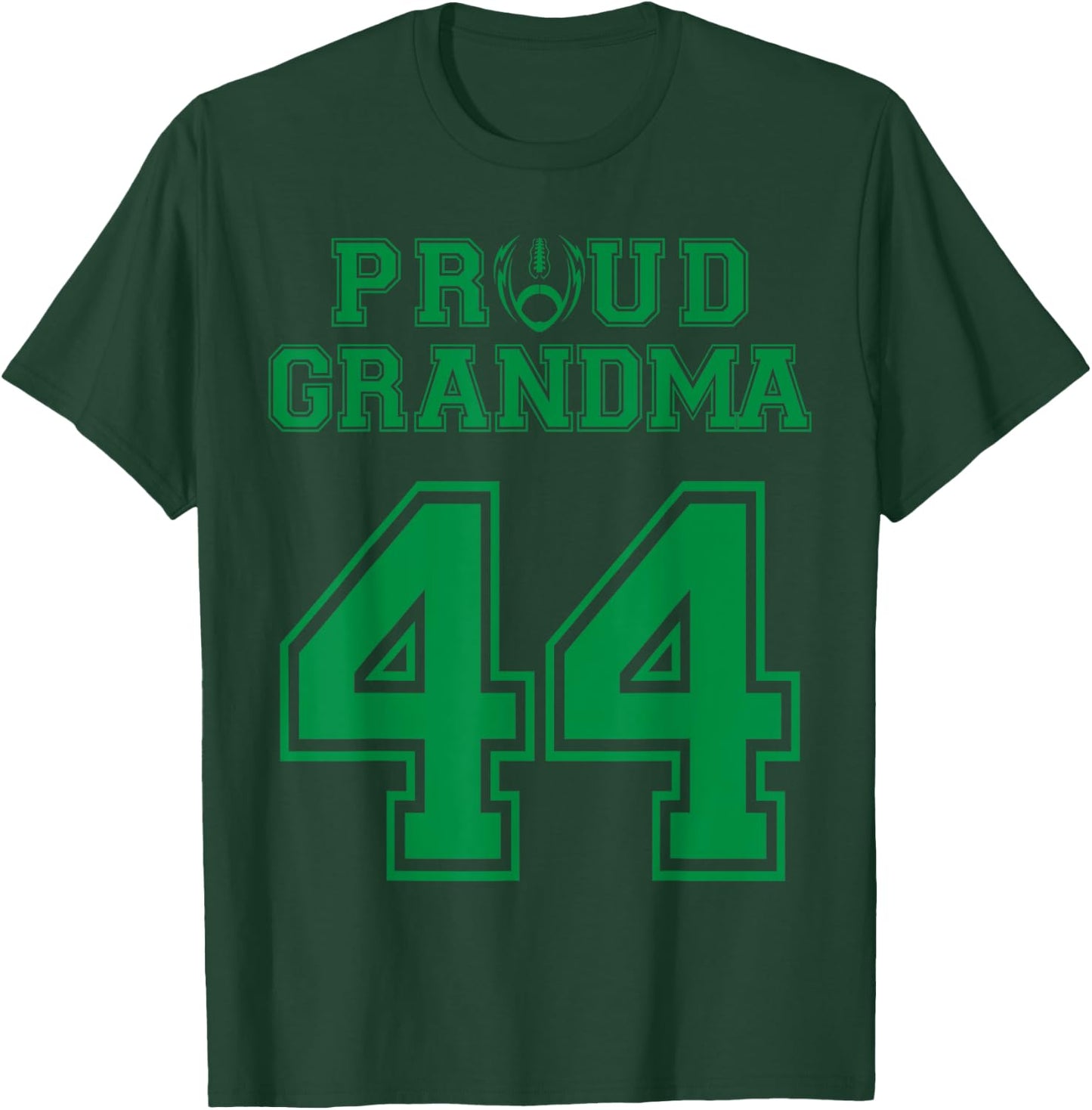 Custom Proud Football Grandma Number 44 G Personalized T-Shirt - T-Shirt | Forest
