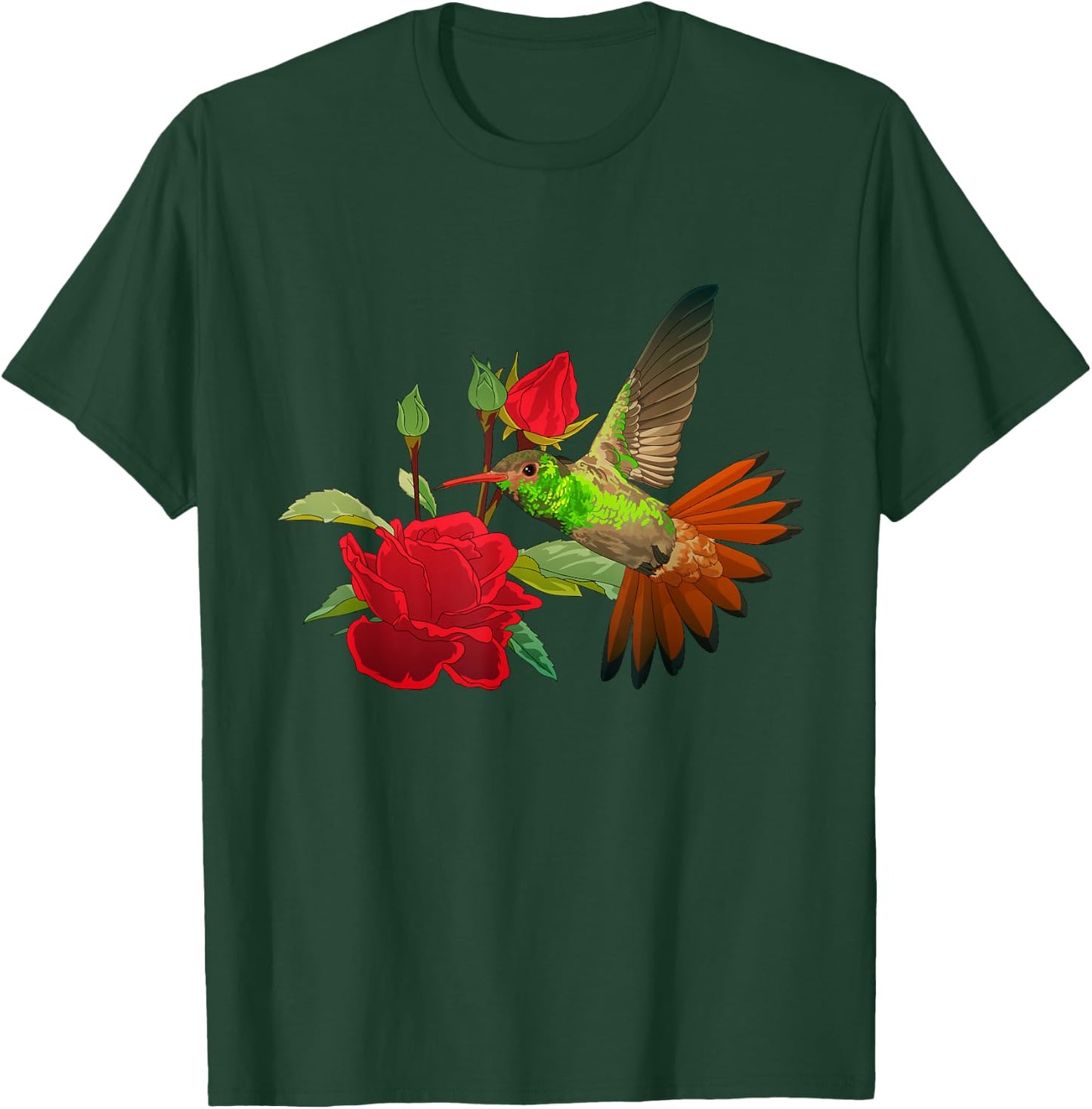 Hummingbird with flower T-Shirt - T-Shirt | Forest