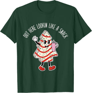 Out Here Looking Like A Snack Groovy Boo Jee Christmas Tree T-Shirt - T-Shirt | Forest