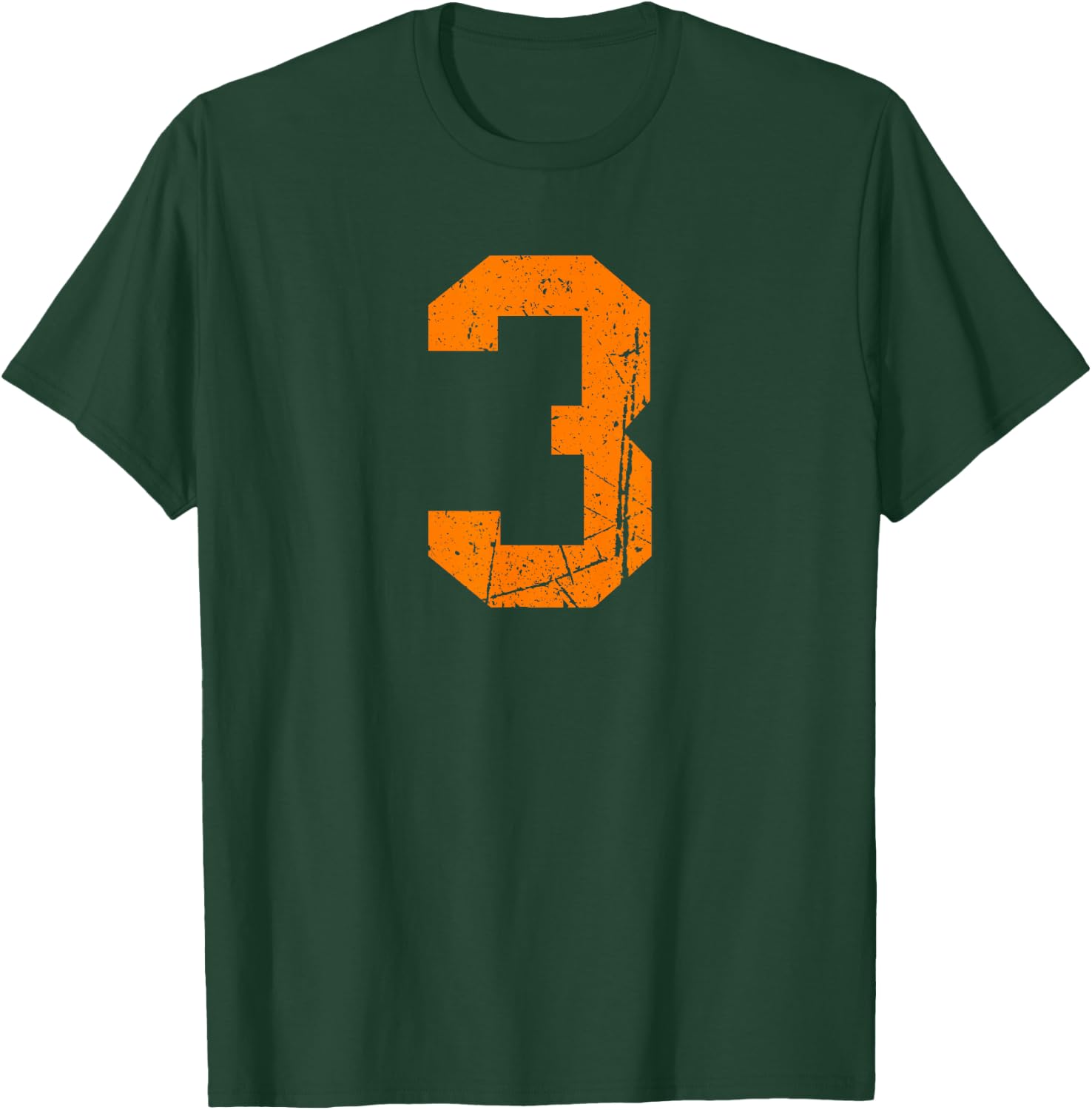 Vintage Orange Sports Team Number #3 T-Shirt - T-Shirt | Forest