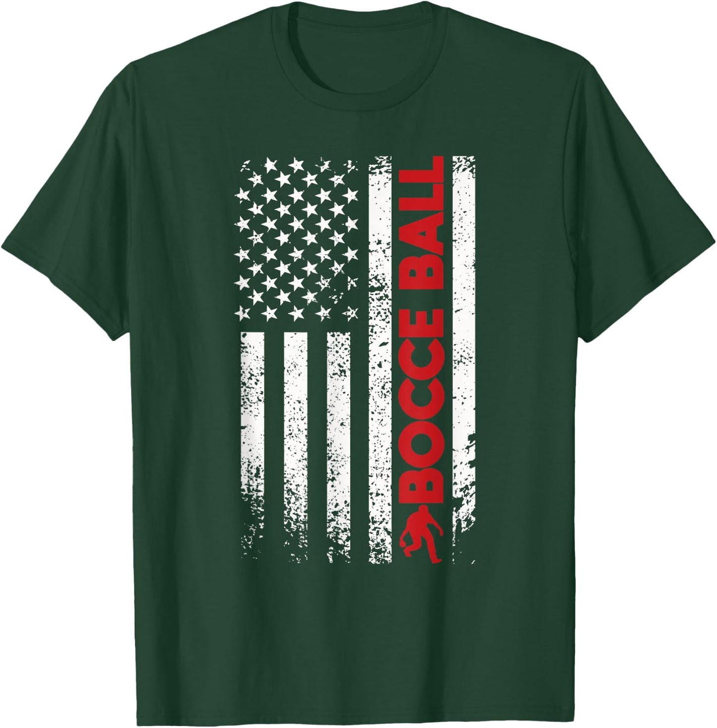 Bocce ball boules sports bocce usa flag retro design Men T-Shirt - T-Shirt | Forest