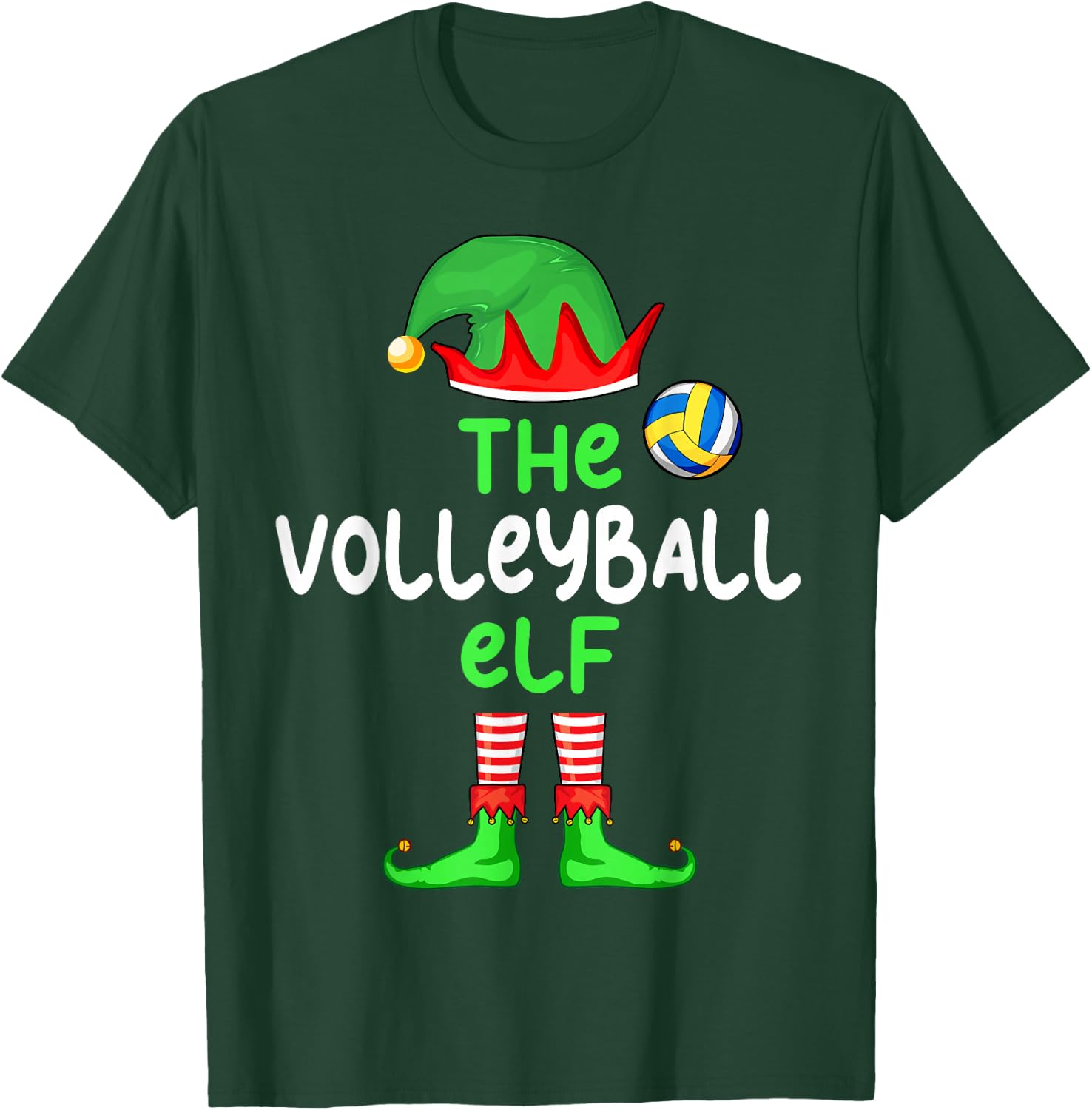I'm The Volleyball Elf Christmas Family Matching Pajama T-Shirt - T-Shirt | Forest