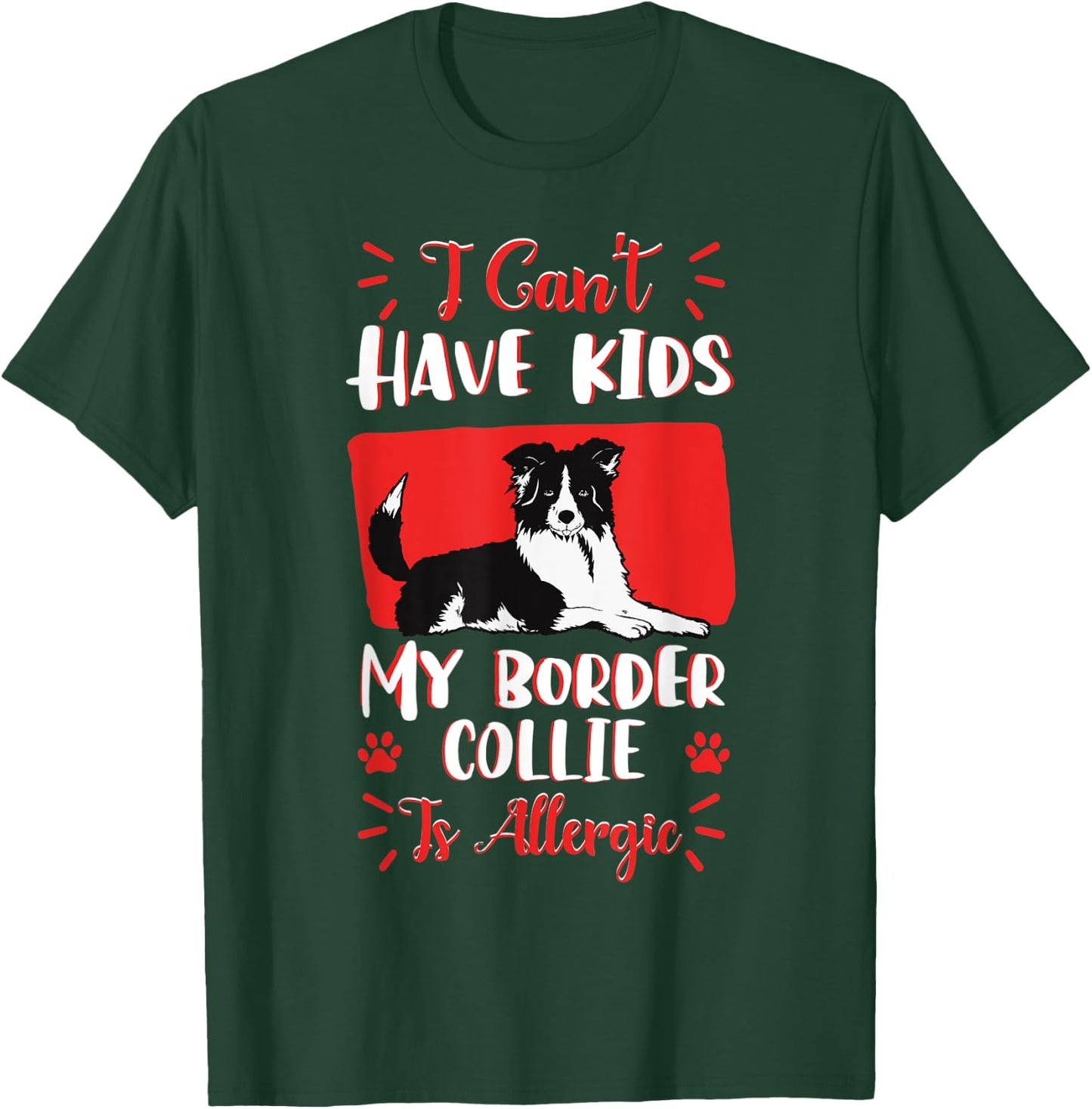 Border Collie Scottish Herding Dog Fur Parent Veterinarian T-Shirt - T-Shirt | Forest