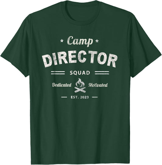Vintage Camp Director Squad Summer Chaos Coordinator Crew T-Shirt - T-Shirt | Forest