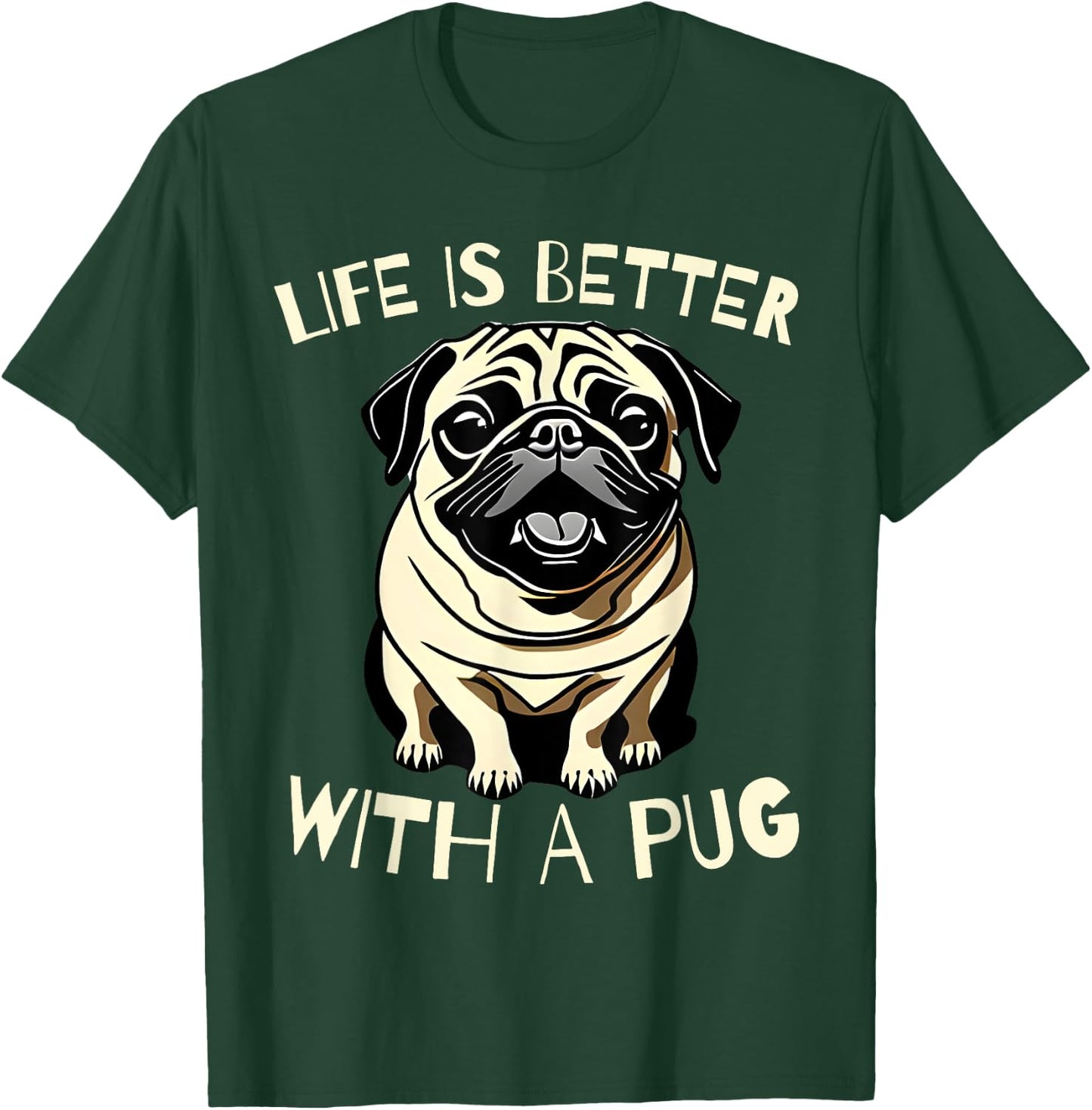 Pug Dog Lover Funny Pug Owner Men Kids Cute T-Shirt - T-Shirt | Forest