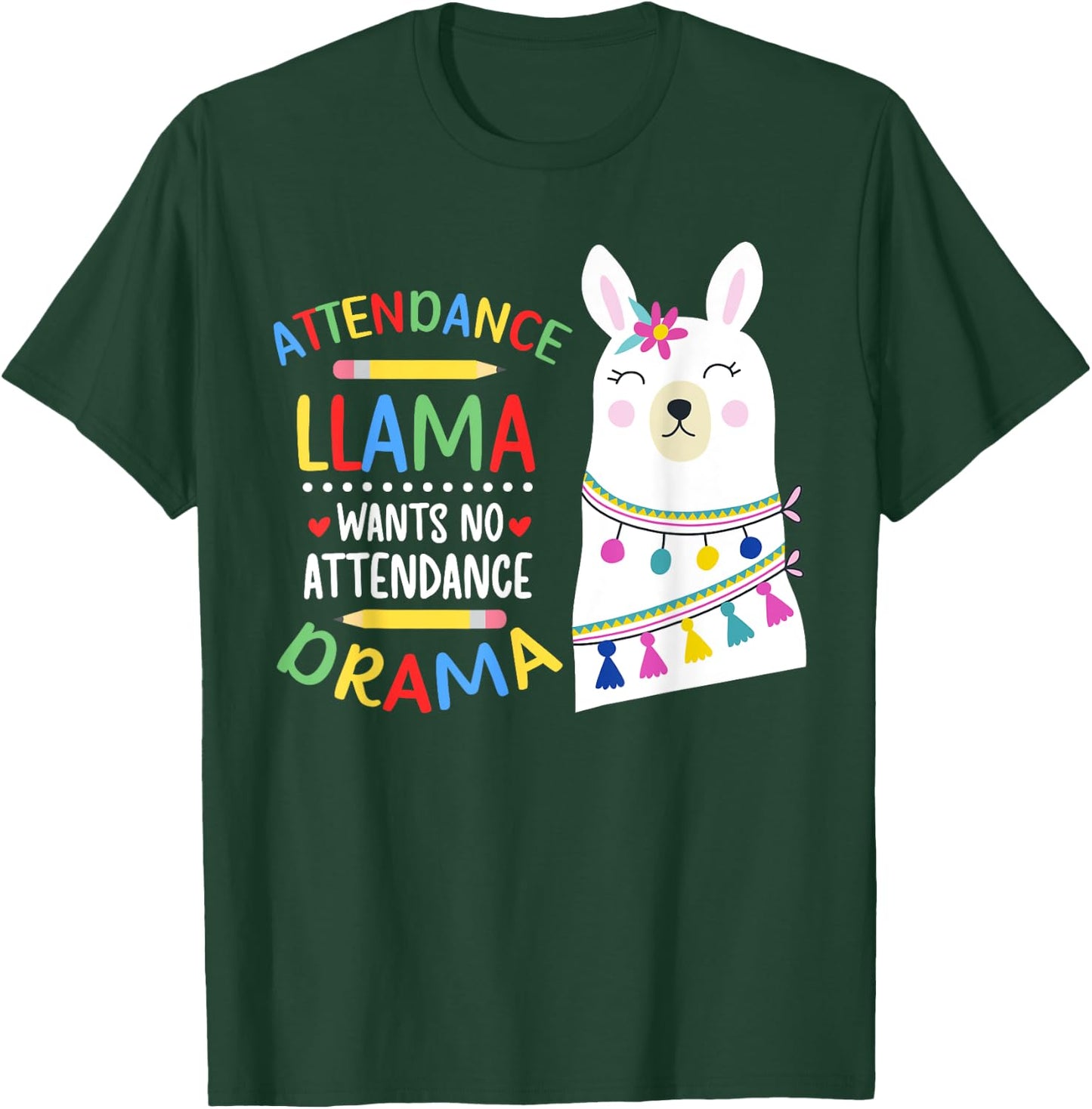Attendance Llama Attendance Clerk School Attendance Clerk T-Shirt - T-Shirt | Forest