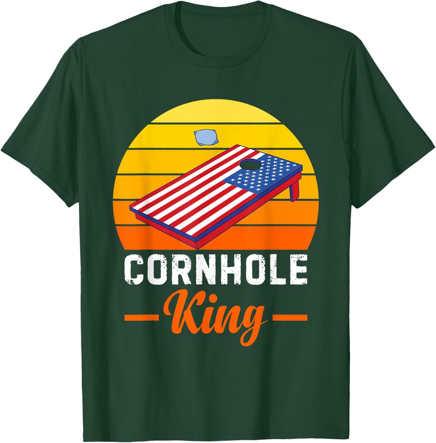Funny Cornhole King Bean Bags T-Shirt - T-Shirt | Forest