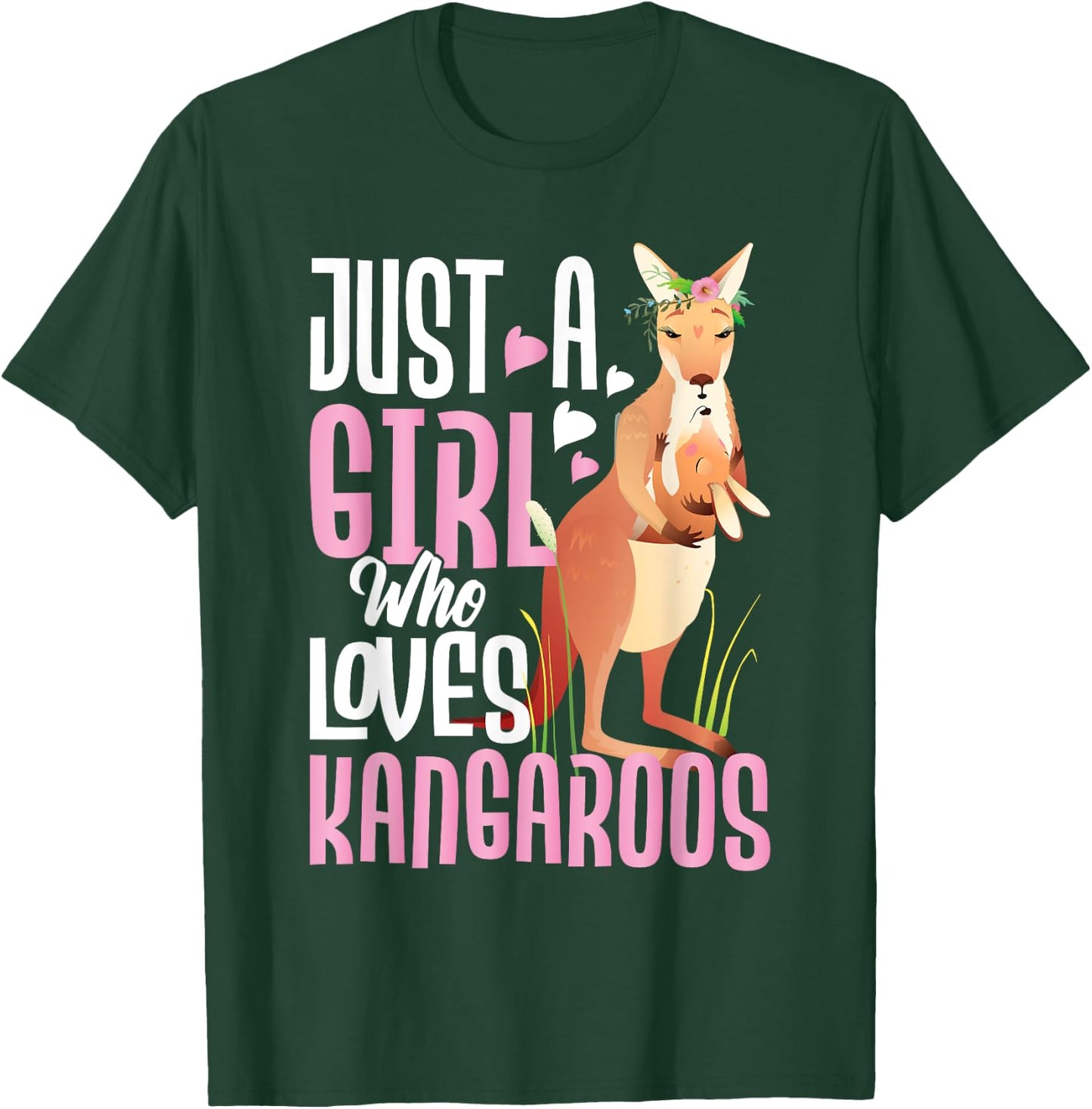 Just A Girl Who Loves Kangaroos - Australian Animal Lover T-Shirt - T-Shirt | Forest