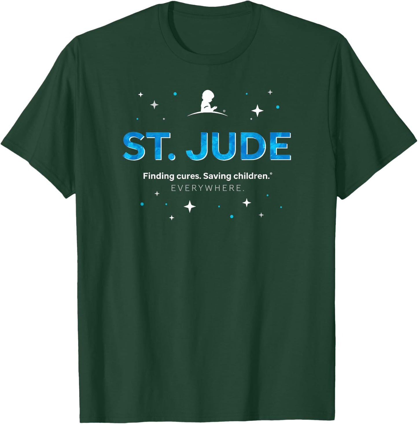 St. Jude "Finding Cures. Saving Children. EVERYWHERE" Space T-Shirt - T-Shirt | Forest