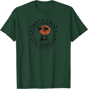 Retro Santa Cruz California Beach T-Shirt - T-Shirt | Forest