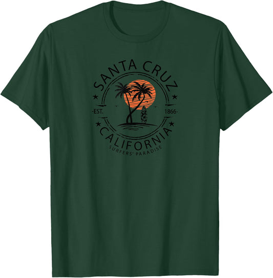 Retro Santa Cruz California Beach T-Shirt - T-Shirt | Forest