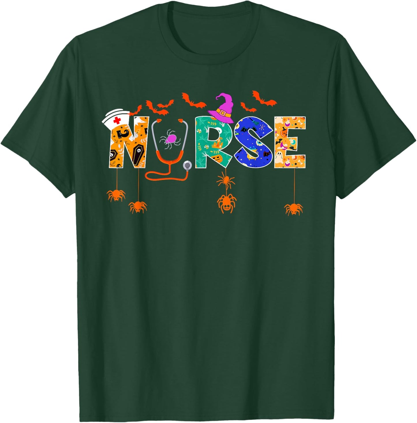 Nurse Halloween Gifts Spooky Nursing Halloween T-Shirt - T-Shirt | Forest