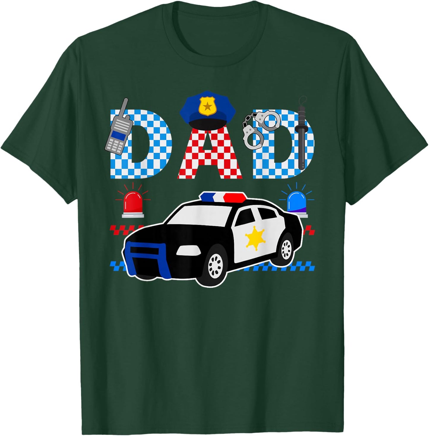 Cop Dad Police Themed Kids Birthday Officer Party Matching T-Shirt - T-Shirt | Forest