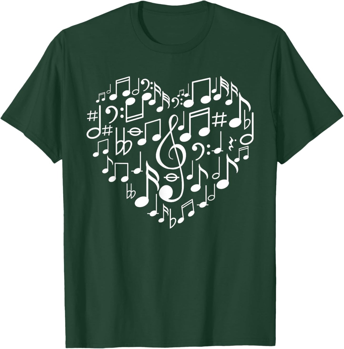 Cool Music Note Art Women Music Musical Note Lover T-Shirt - T-Shirt | Forest