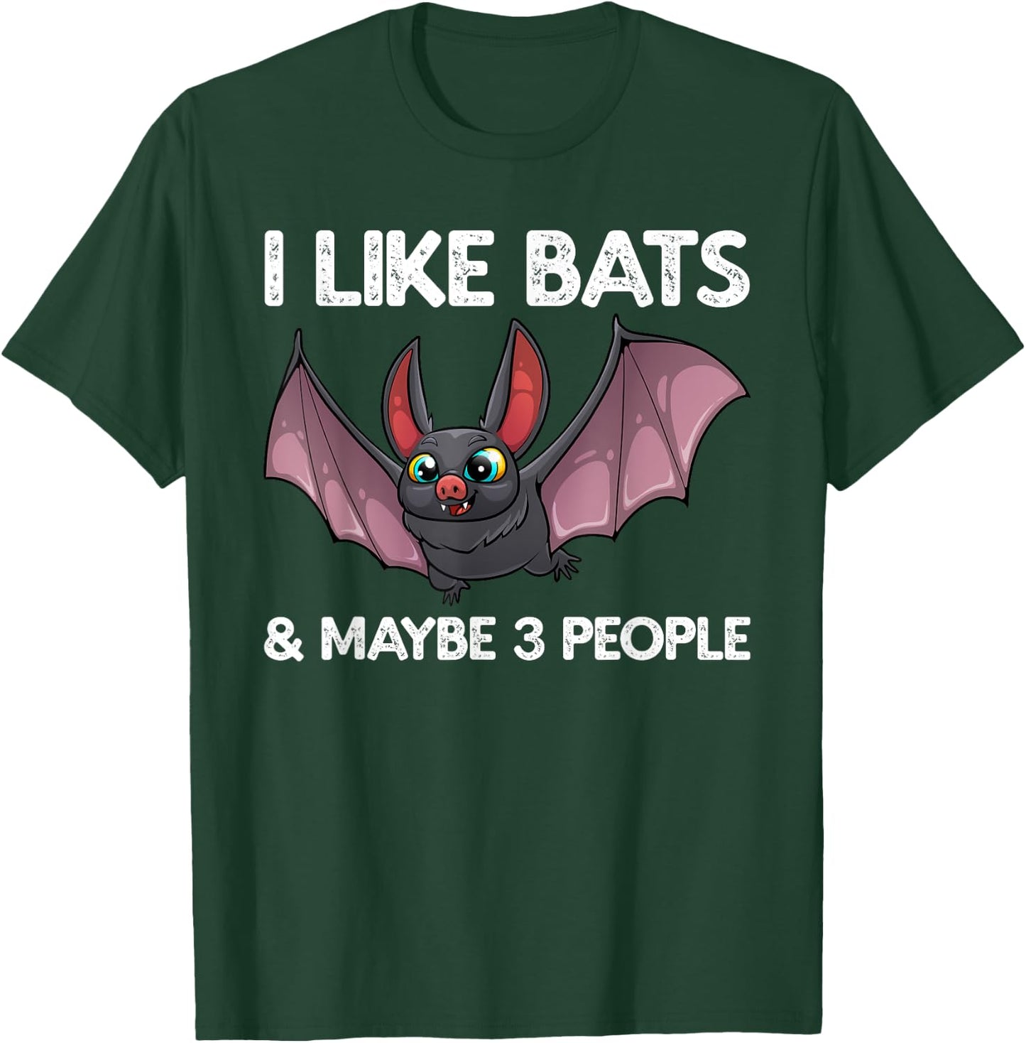 Cute Bat Art Women Nocturnal Bird Creature Bat Lover T-Shirt - T-Shirt | Forest