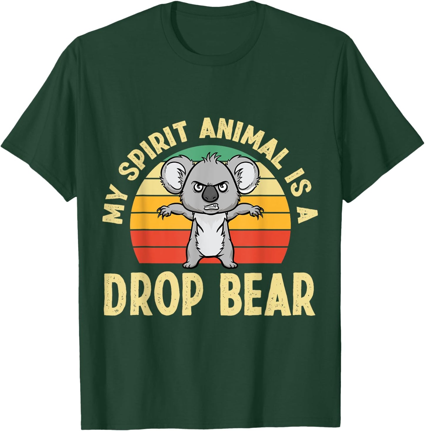 Australian Feral Koala, Spirit Animal Drop Bear T-Shirt - T-Shirt | Forest