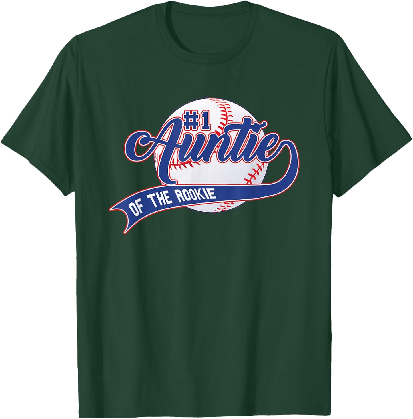 Auntie Of The Rookie 1st Birthday Baseball Family Rookie T-Shirt - T-Shirt | Forest