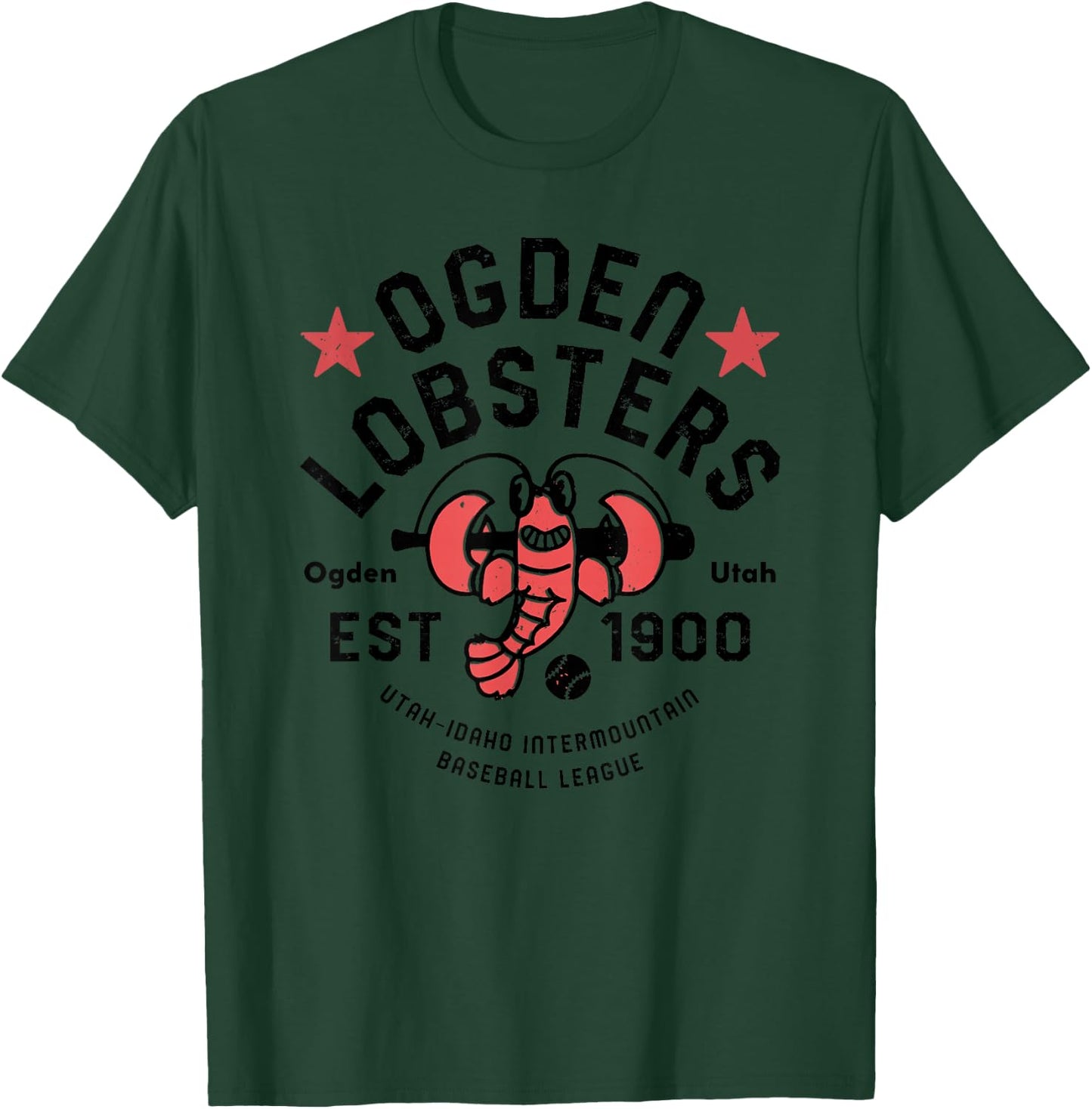 Ogden Lobsters Utah Vintage Defunct Baseball T-Shirt - T-Shirt | Forest