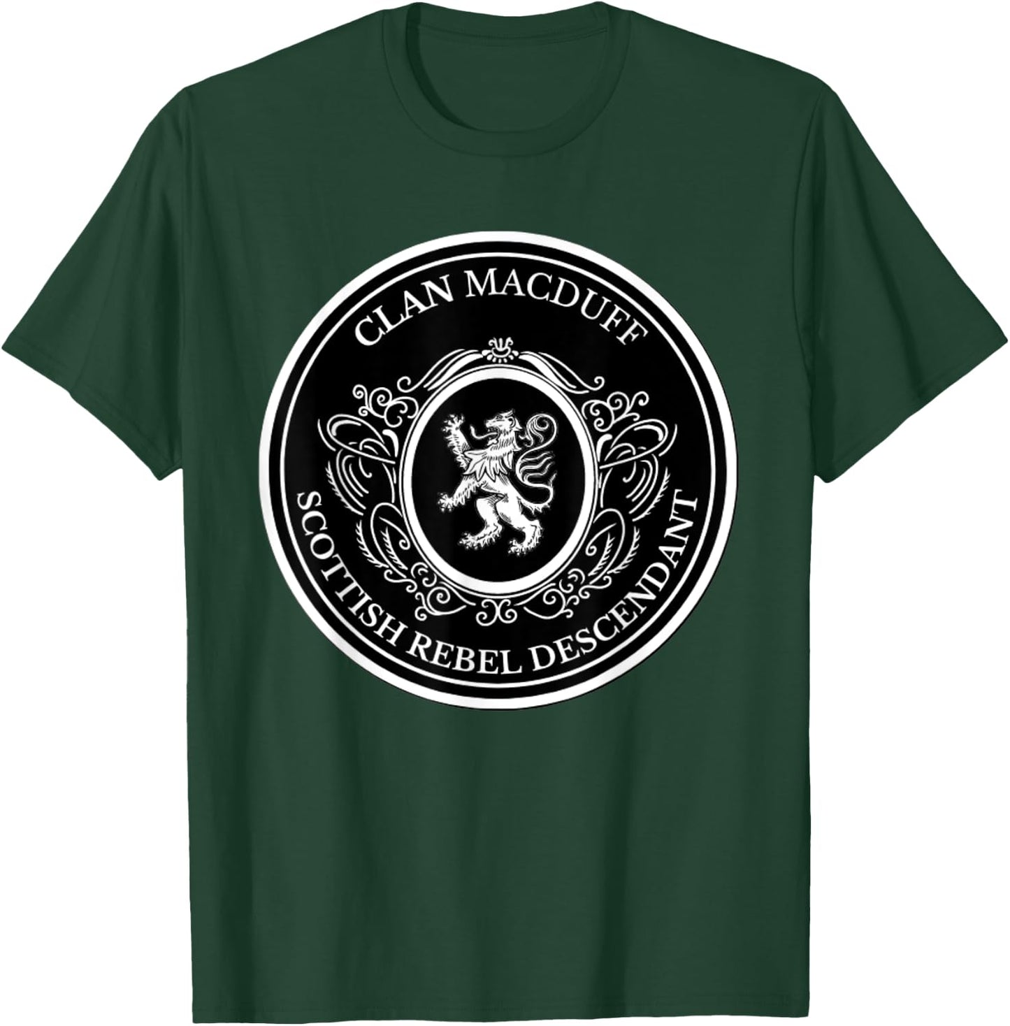 MacDuff Scottish. Clan Scottish Lion Descent T-Shirt - T-Shirt | Forest