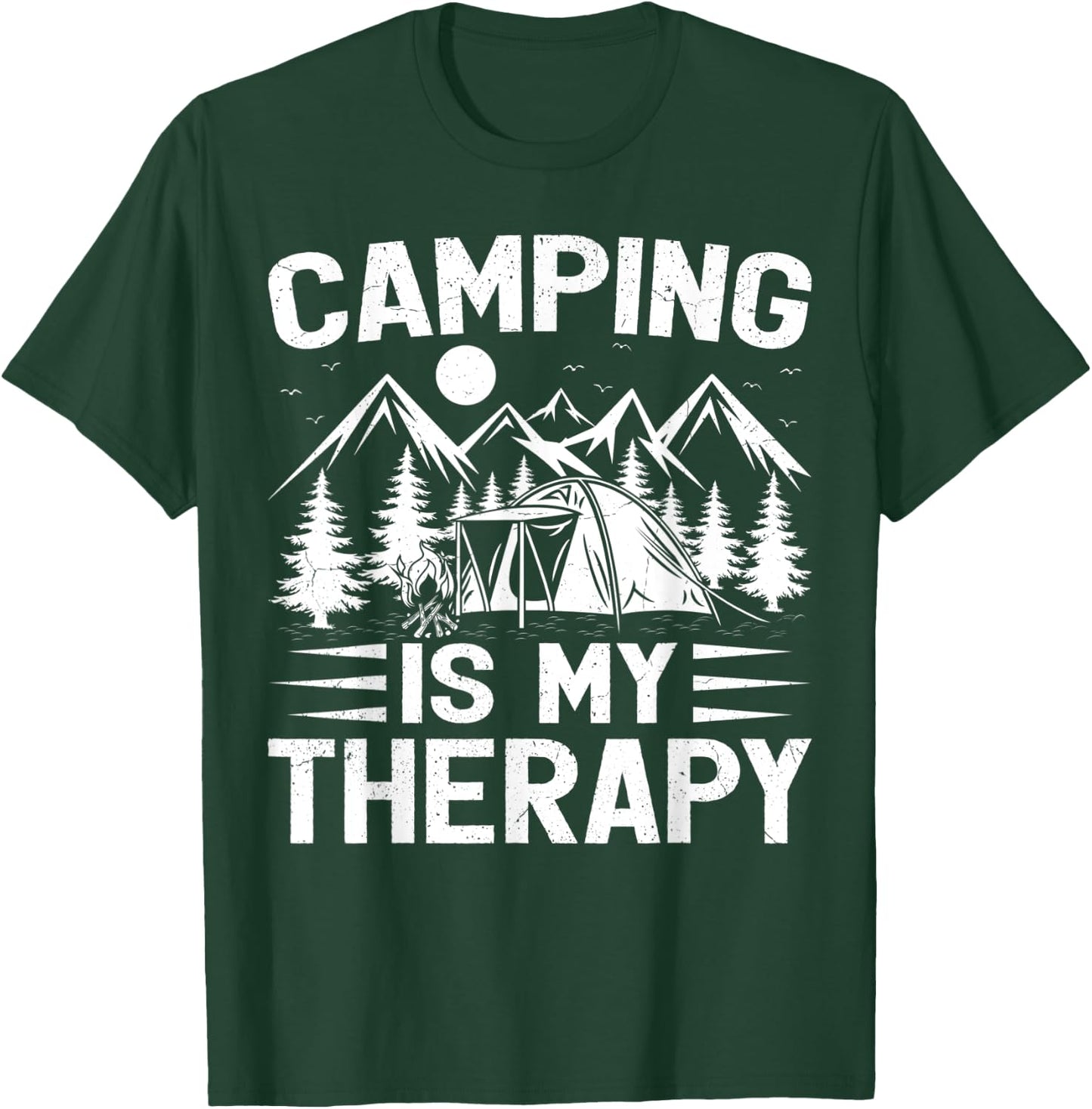 Funny Camper Camping Is My Therapy T-Shirt - T-Shirt | Forest
