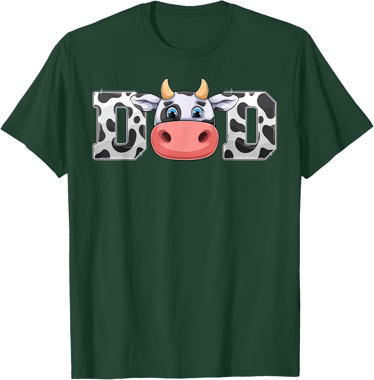 Dad Cow Print Cowboy Animal Pattern Farmer Cow Father Dad T-Shirt - T-Shirt | Forest