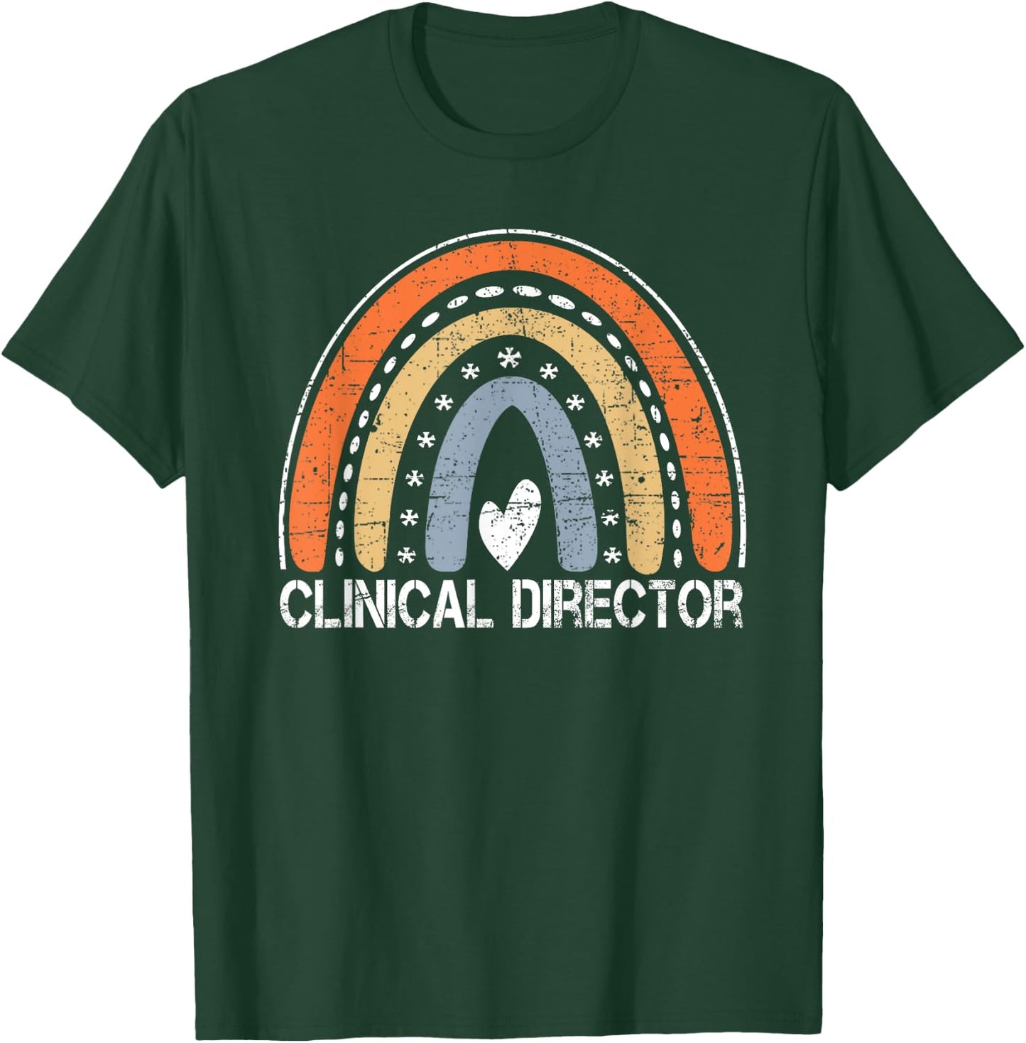 Funny Job Title Worker Vintage Rainbow Clinical Director T-Shirt - T-Shirt | Forest
