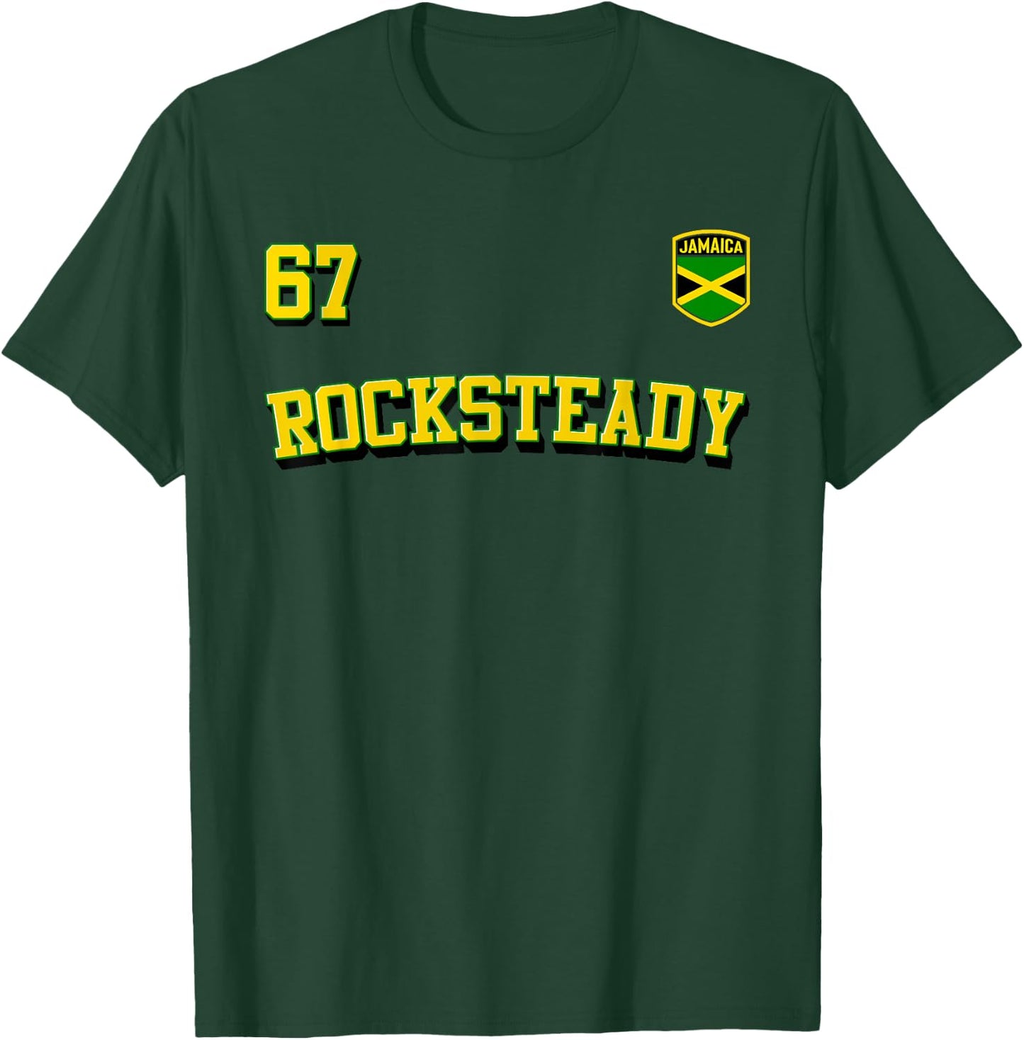 ROCKSTEADY 1967 Vintage Ska Reggae Music Jamaica Flag Jersey T-Shirt - T-Shirt | Forest