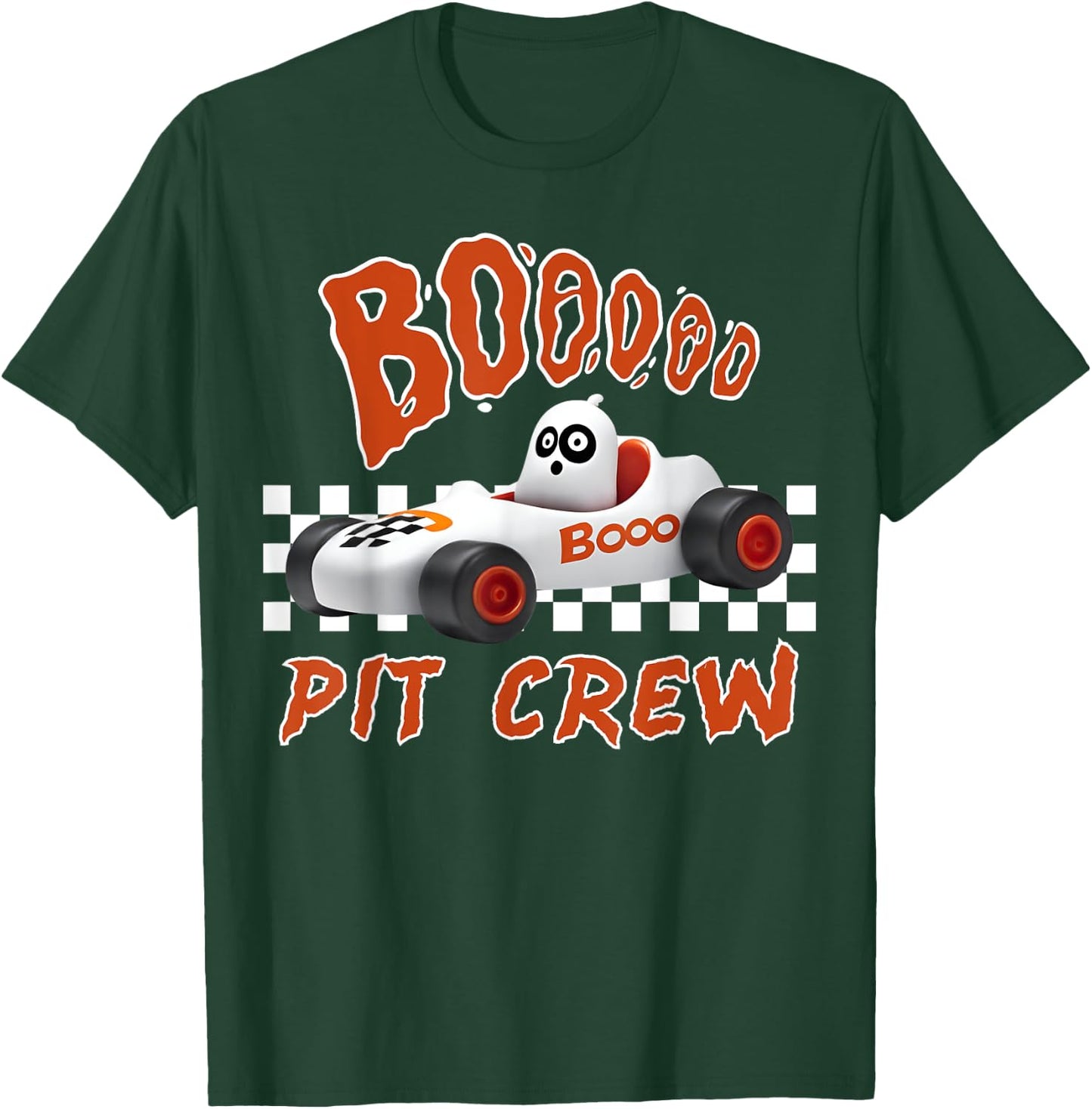 Boo Ghost Pit Crew Racing Halloween Matching Race Car Party T-Shirt - T-Shirt | Forest