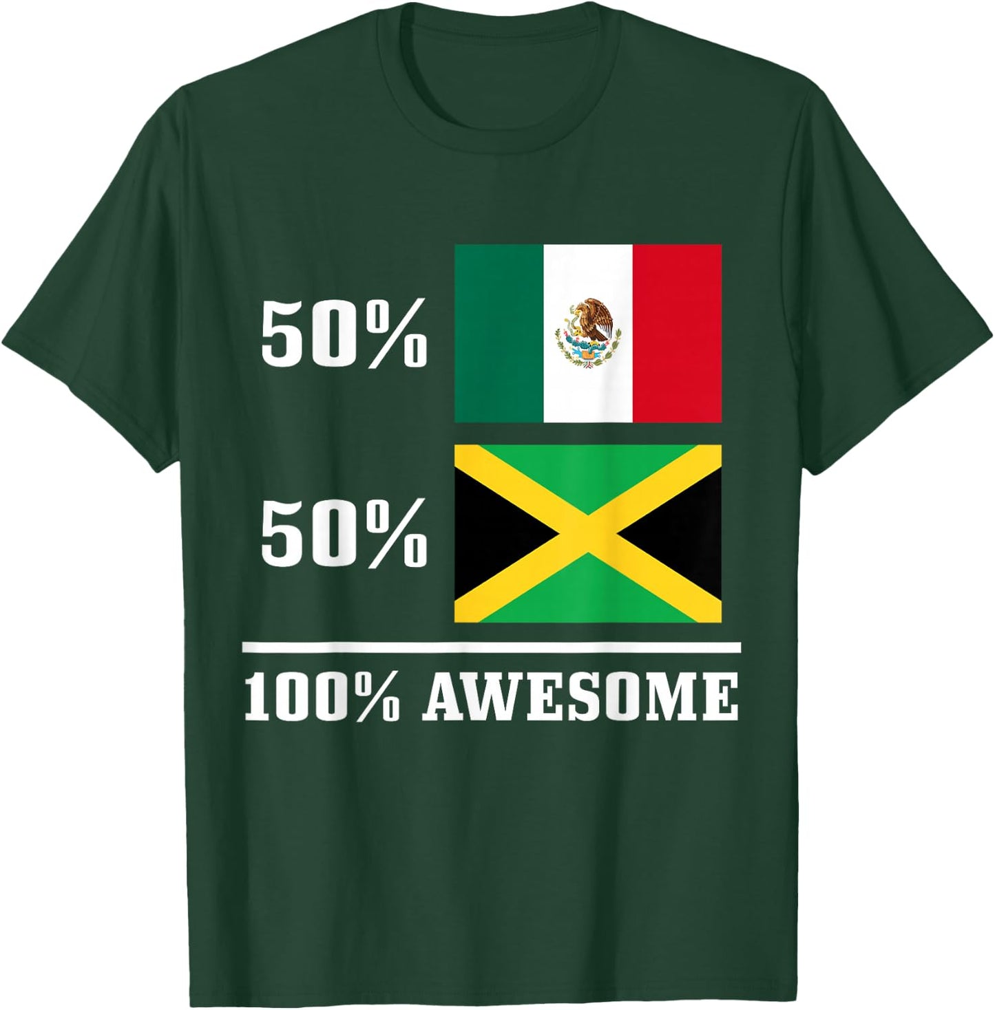 Mexico Jamaica Mexican Jamaican Flag Pride Funny T-Shirt - T-Shirt | Forest