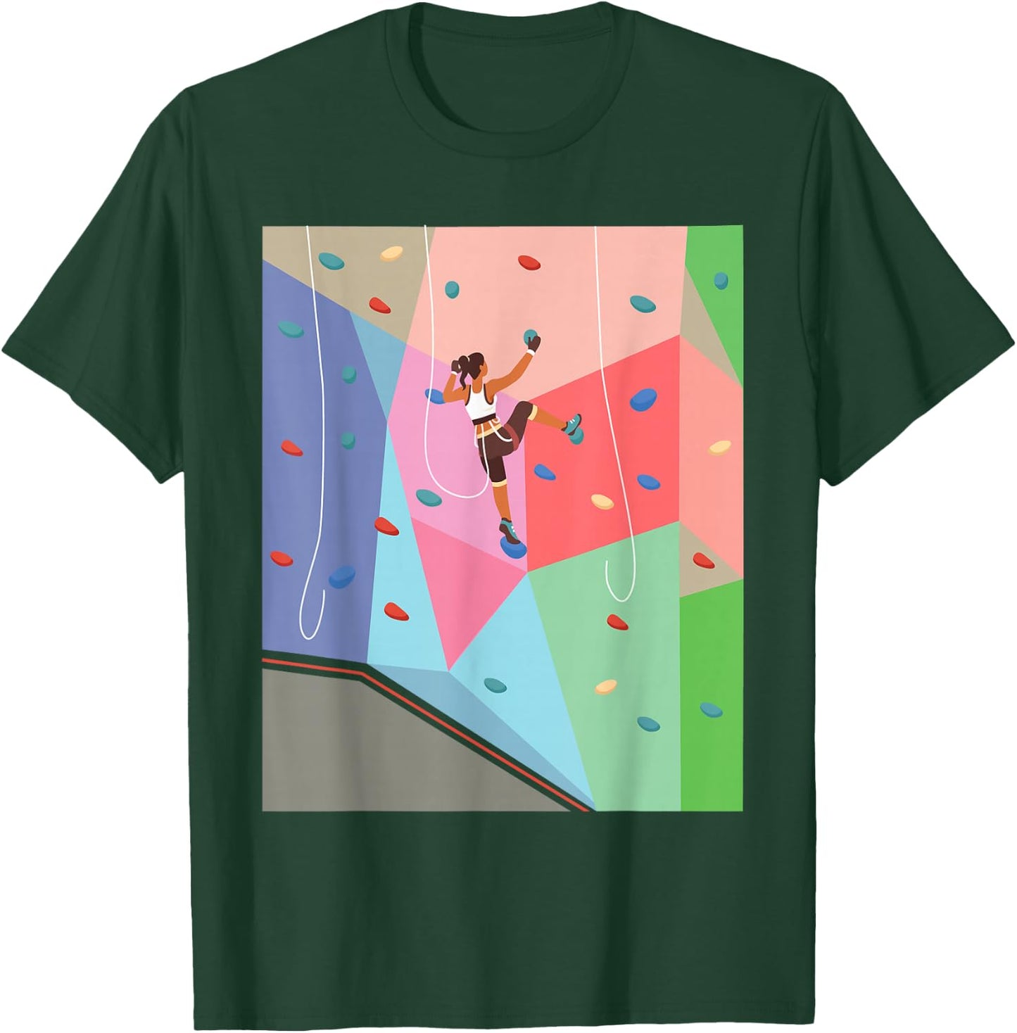 Wall Climbing Girl - Rock Climber Indoor Sports Adventure T-Shirt - T-Shirt | Forest