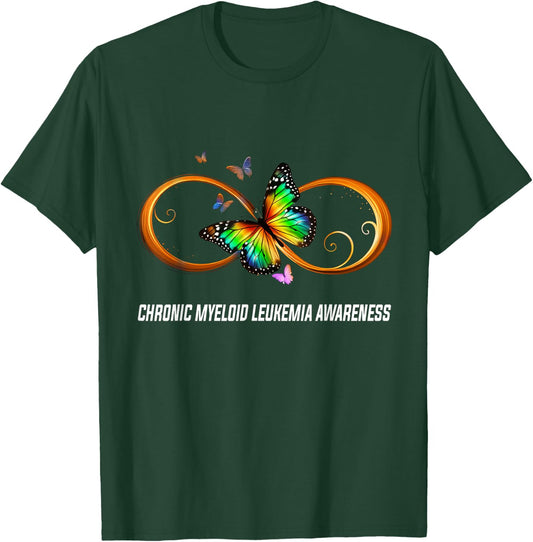 Infinity Butterfly Chronic Myeloid Leukemia Awareness T-Shirt - T-Shirt | Forest