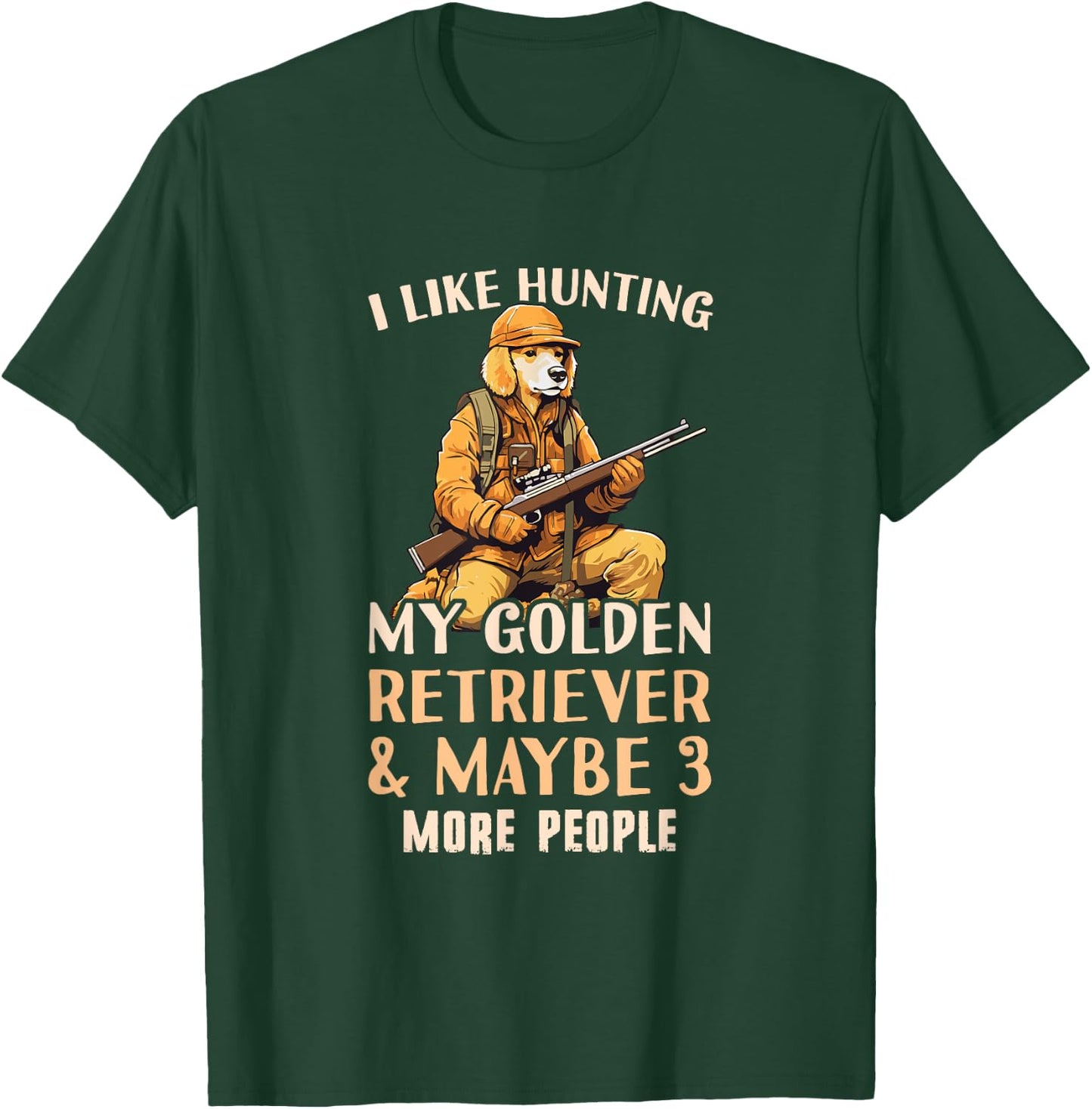 Golden Retriever Hunter Outfit & Golden Retriever Hunting T-Shirt - T-Shirt | Forest