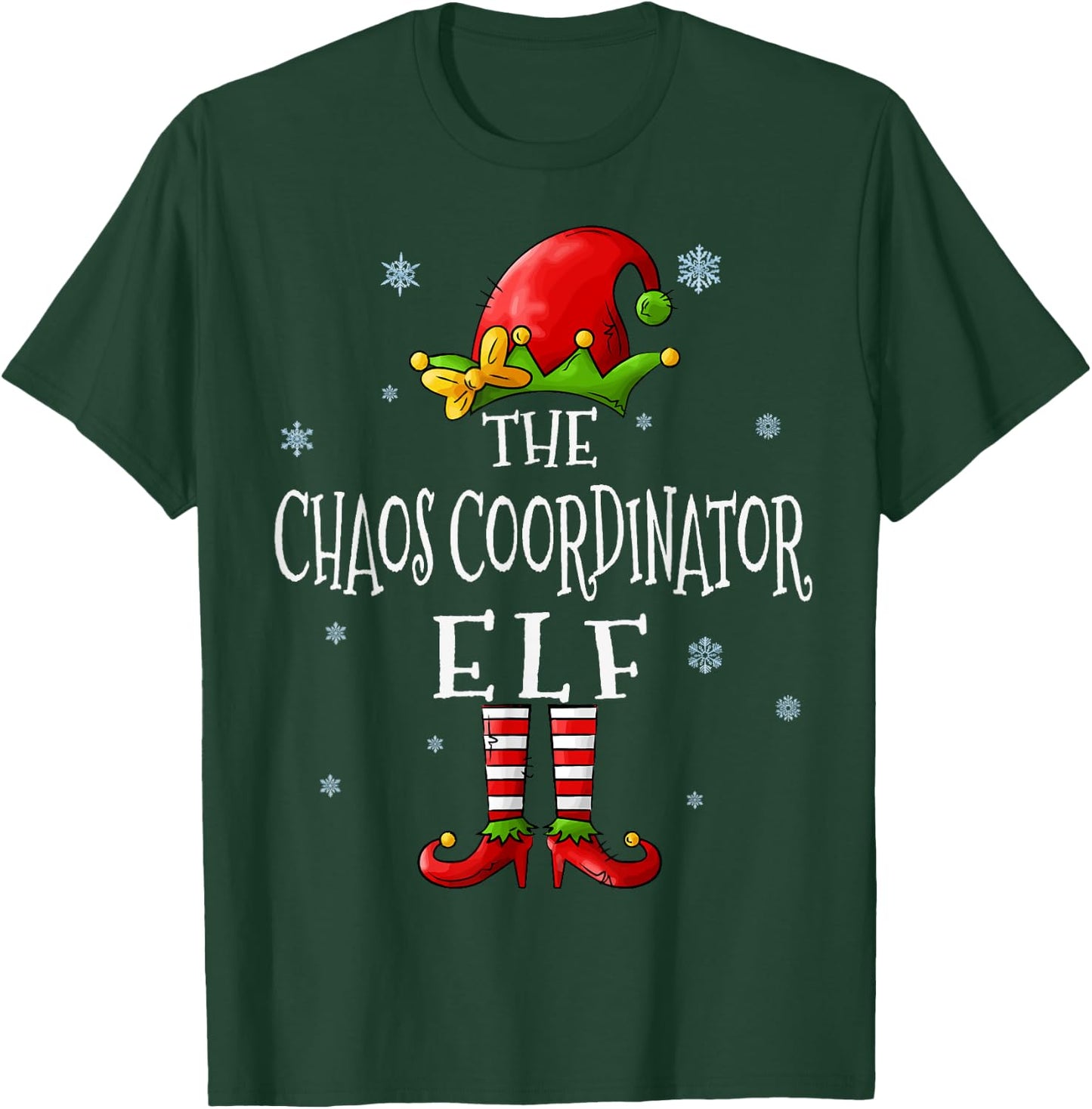 The Chaos Coordinator Elf Squad Funny Matching Christmas T-Shirt - T-Shirt | Forest