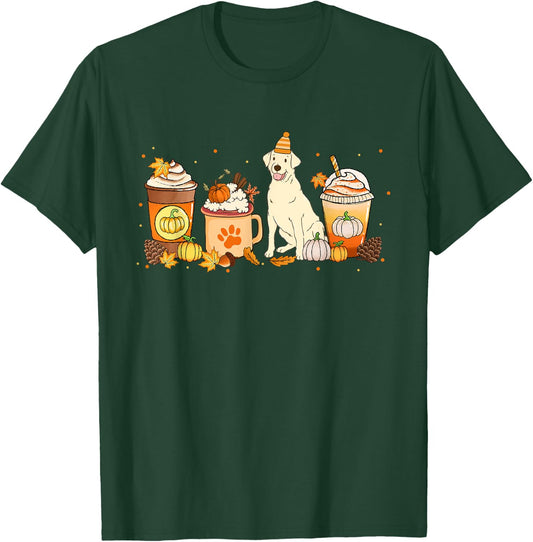 Labrador Retriever Coffee Pumpkin Spice Fall Thanksgiving T-Shirt - T-Shirt | Forest