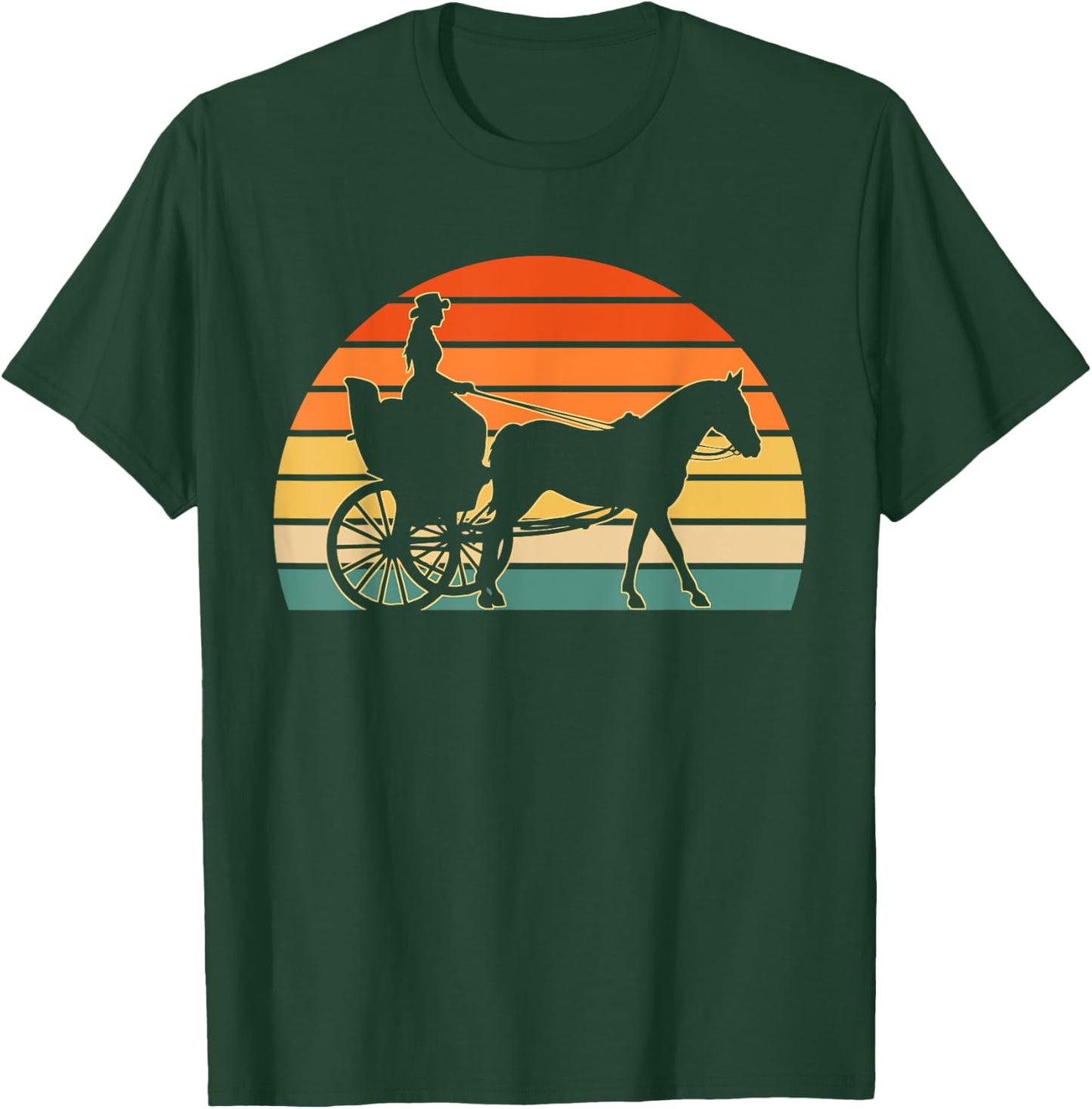 Horse Carriage Driving Women Horse Riding Cowgirl T-Shirt - T-Shirt | Forest