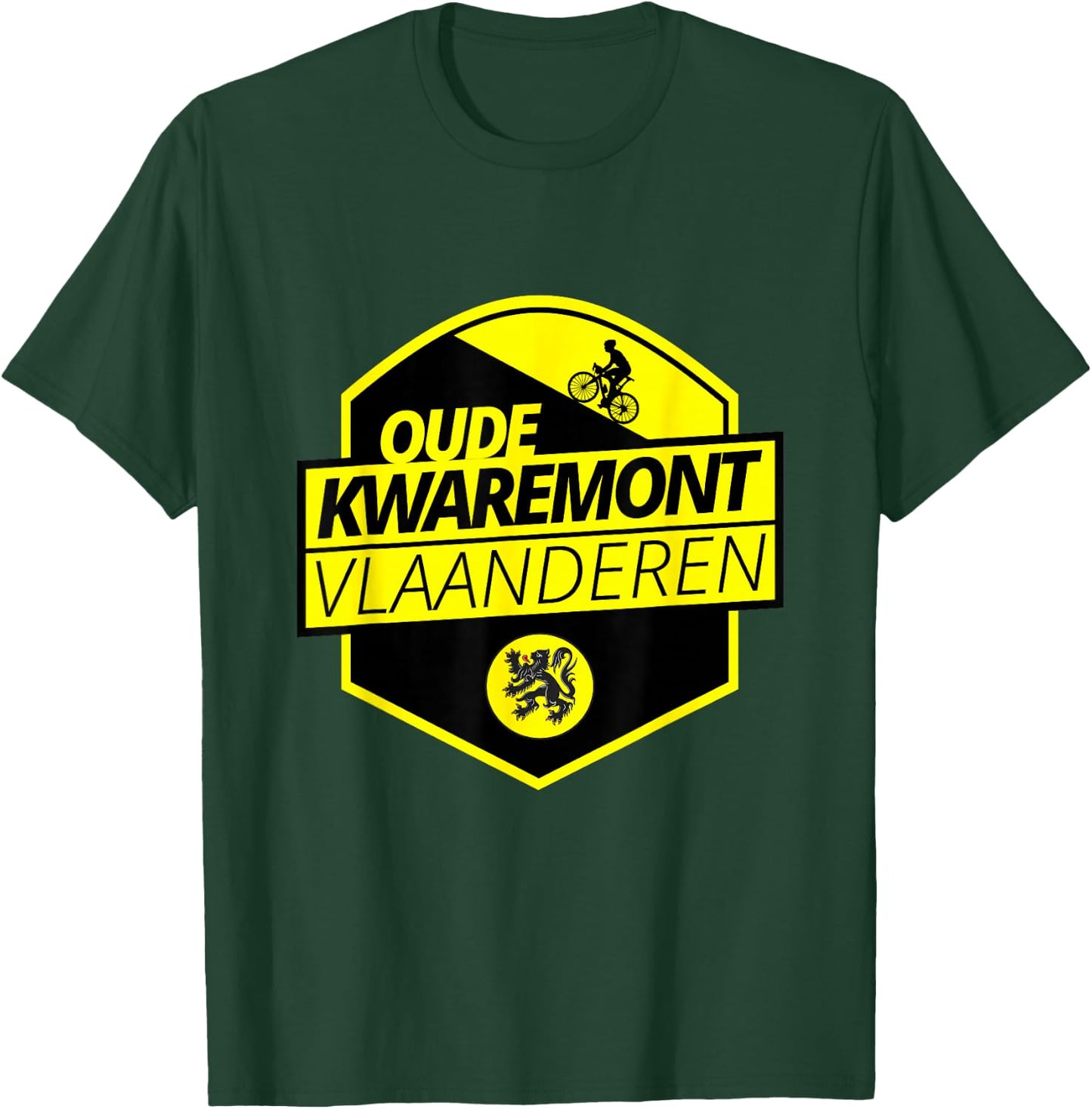 Oude Kwaremont Cycling In Flanders Belgium Cobbled Climb T-Shirt - T-Shirt | Forest