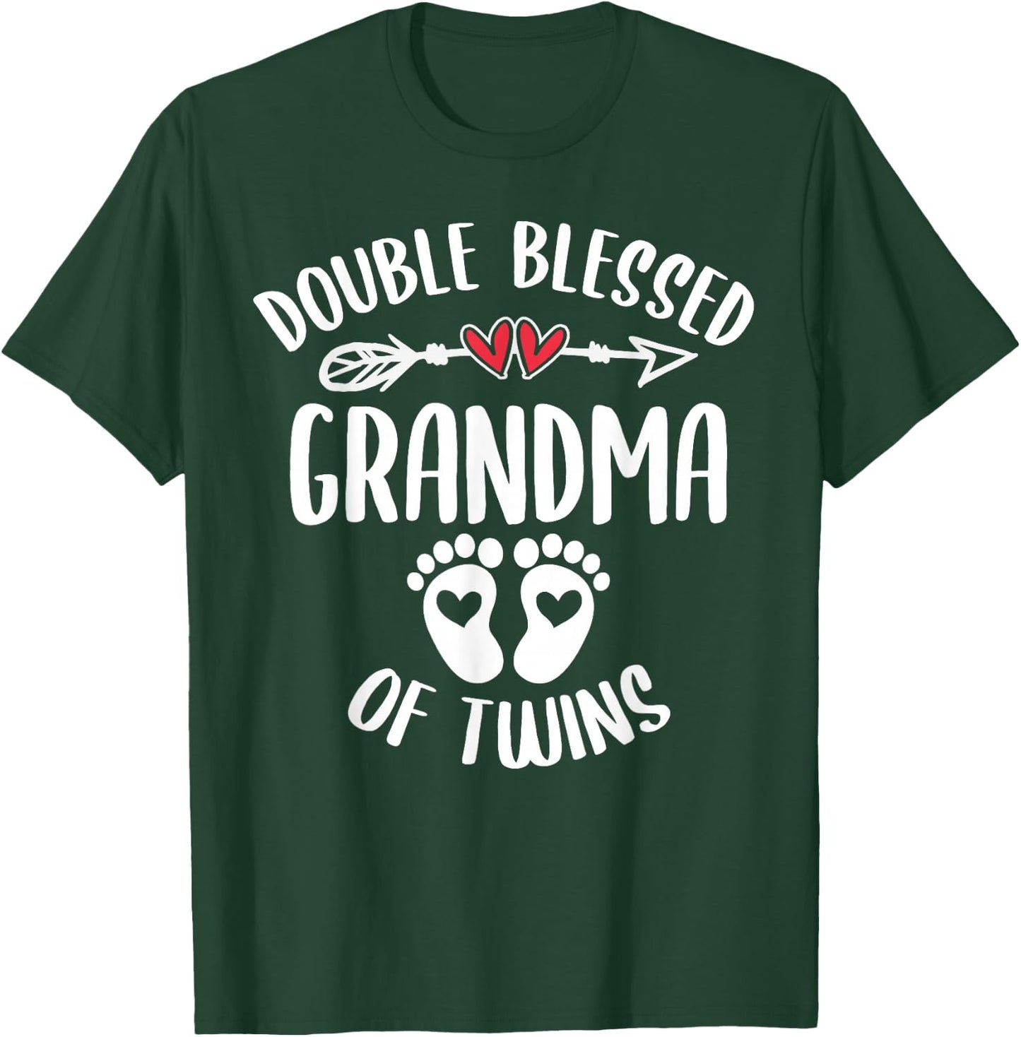 Double Blessed Grandma Of Twins - Funny Twin Grandmother T-Shirt - T-Shirt | Forest