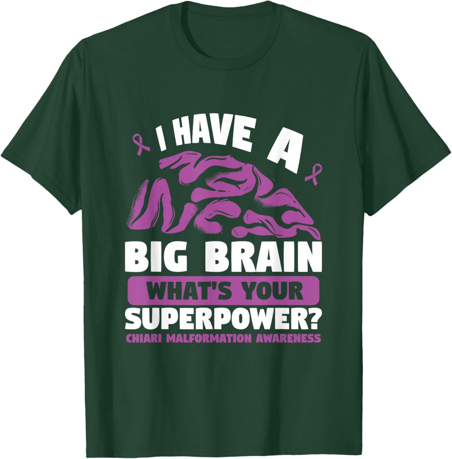 Purple Ribbon Superpower Chiari Malformation Awareness T-Shirt - T-Shirt | Forest