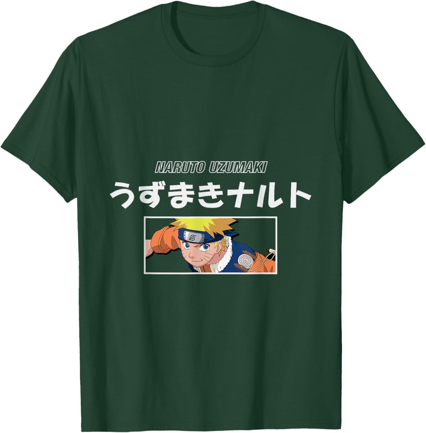 Naruto Classic Naruto Uzumaki Kanji Letters T-Shirt - T-Shirt | Forest